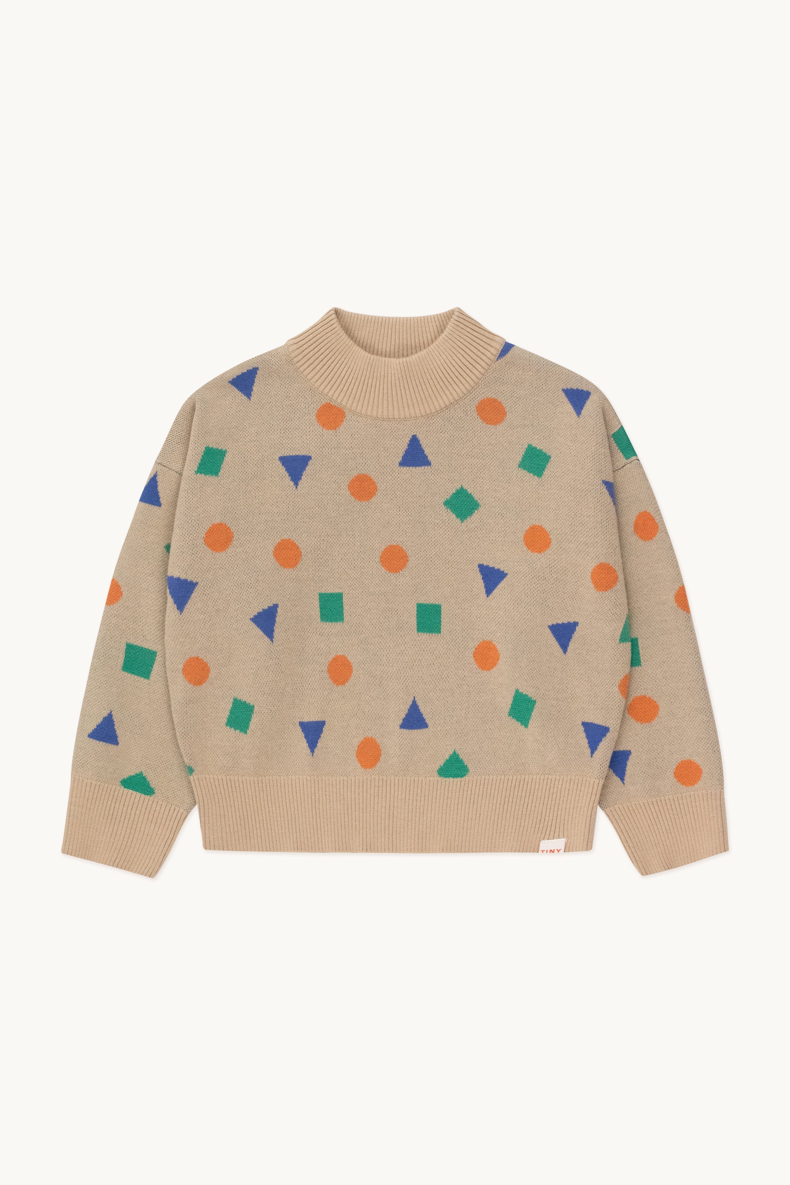 GEOMETRIC MOCKNECK SWEATER