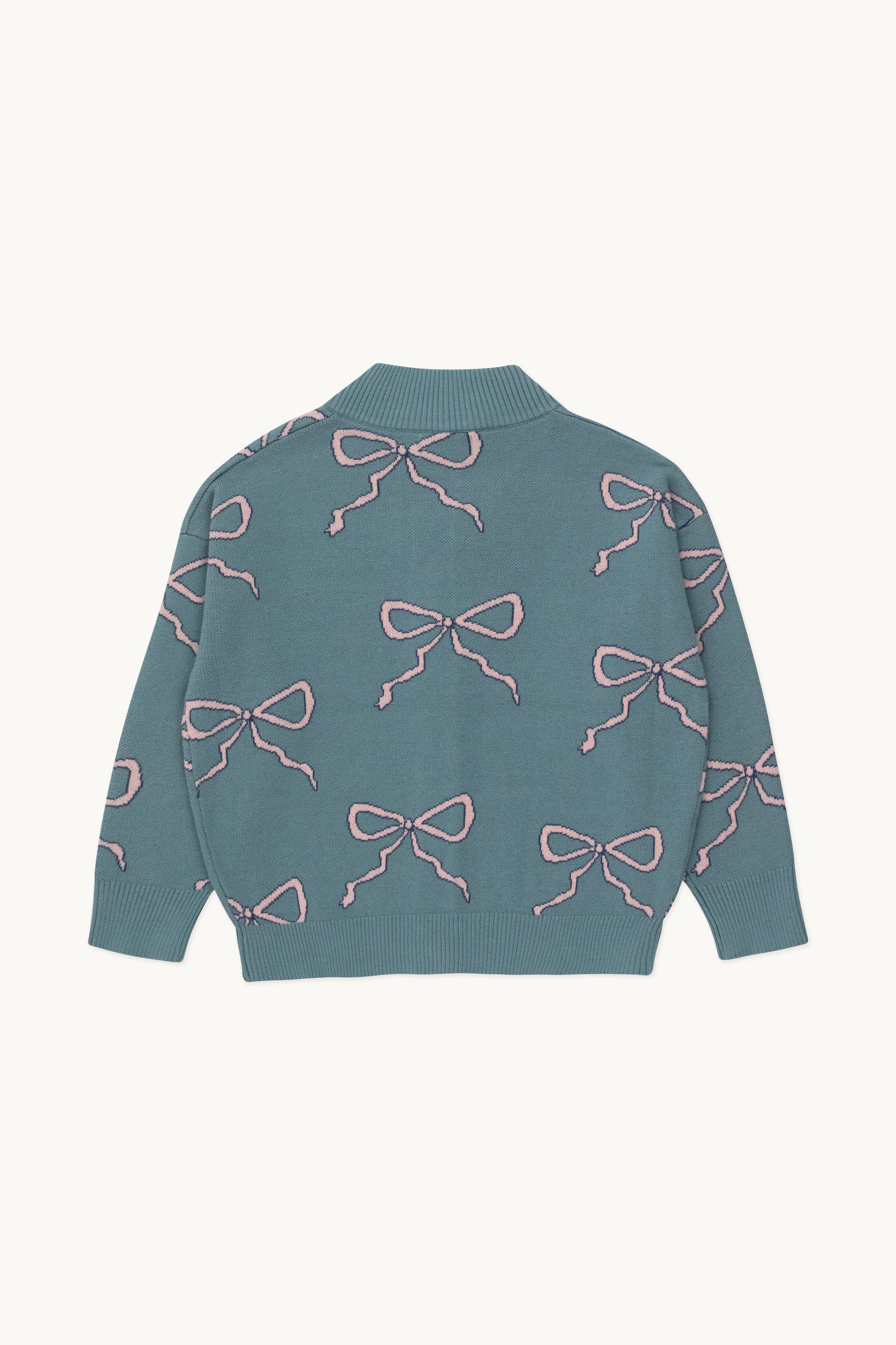 BOW MOCKNECK CARDIGAN