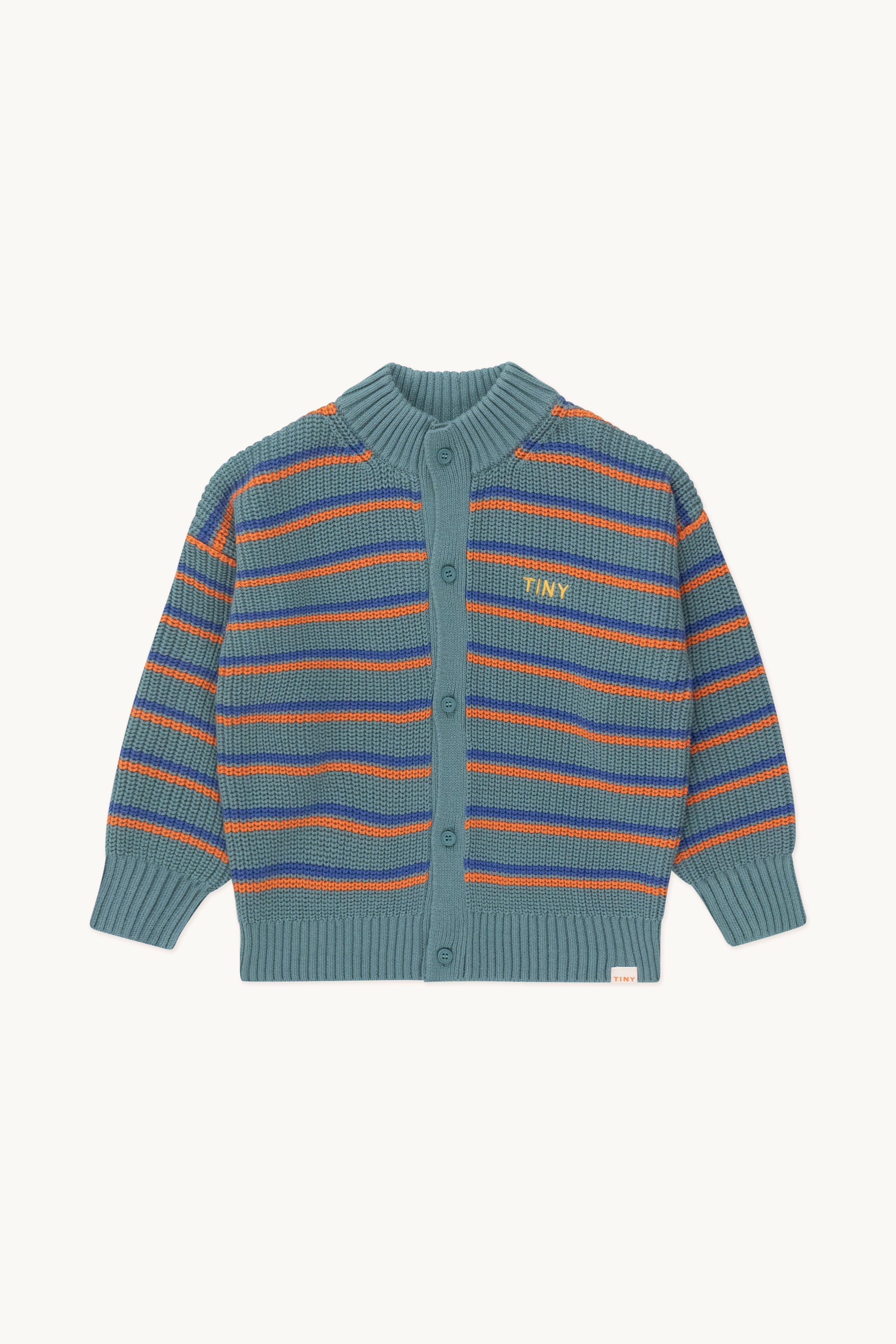 STRIPES MOCKNECK CARDIGAN