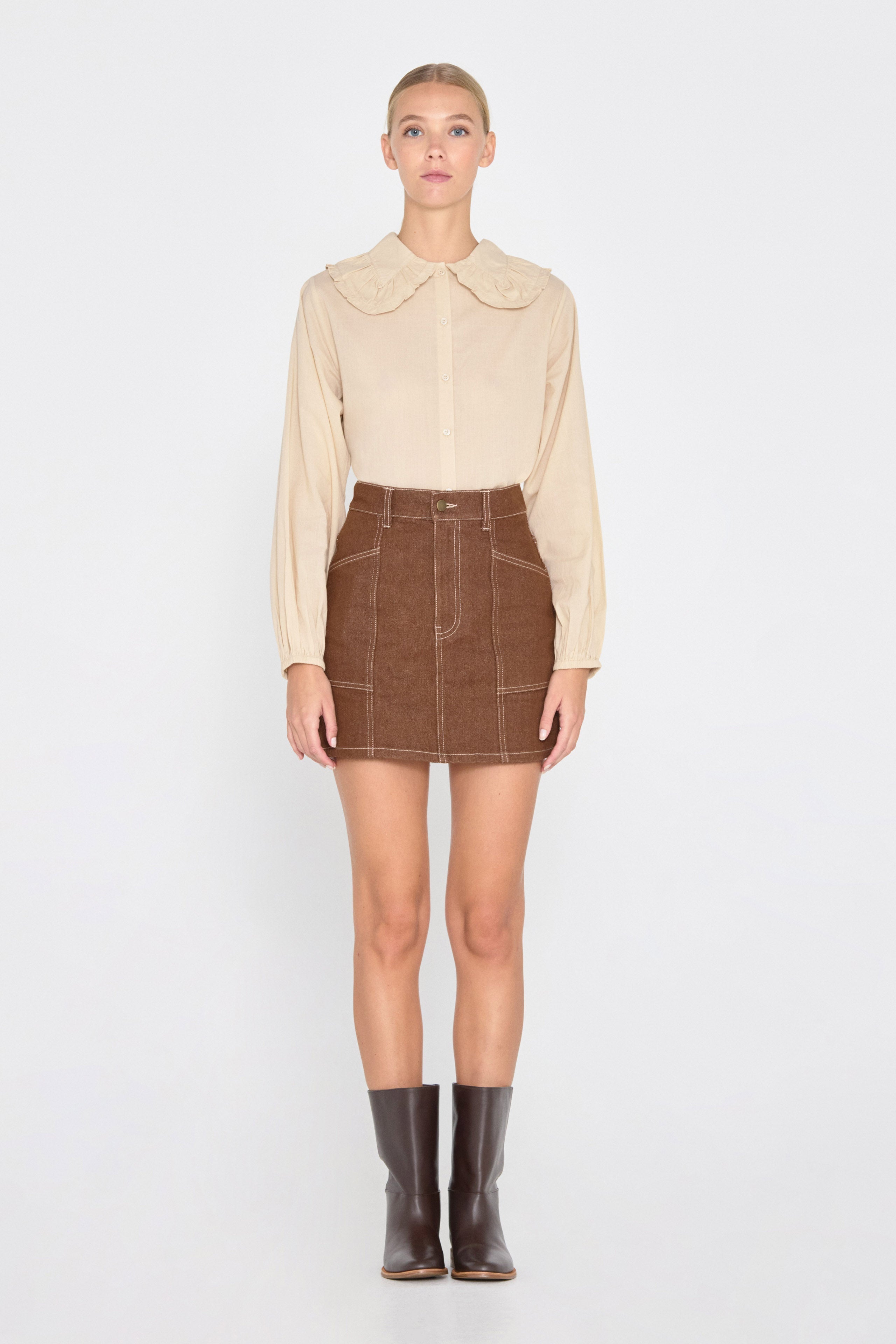 FRILL NECK BLOUSE