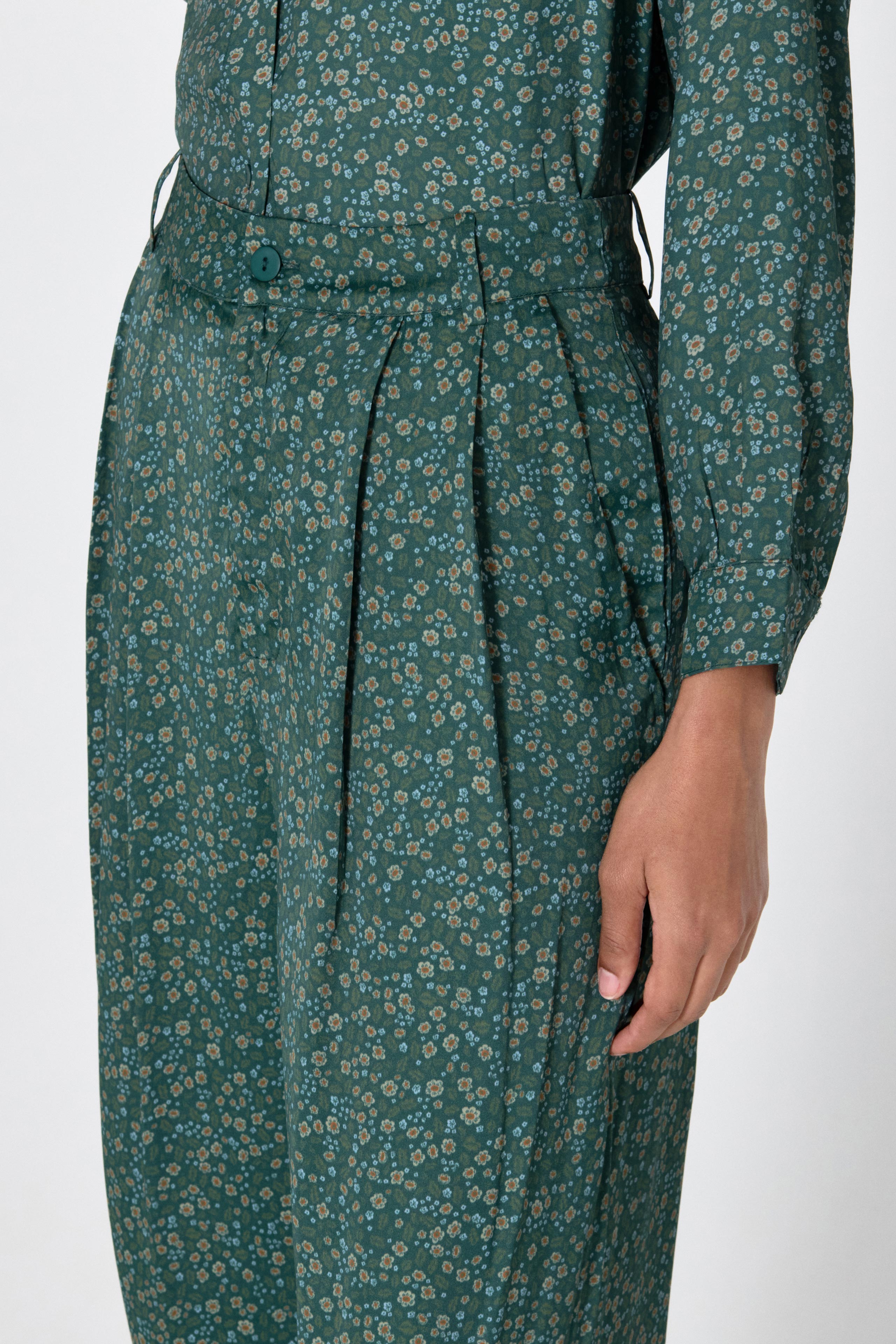 FLOWERS PANTALÓN PLISADO