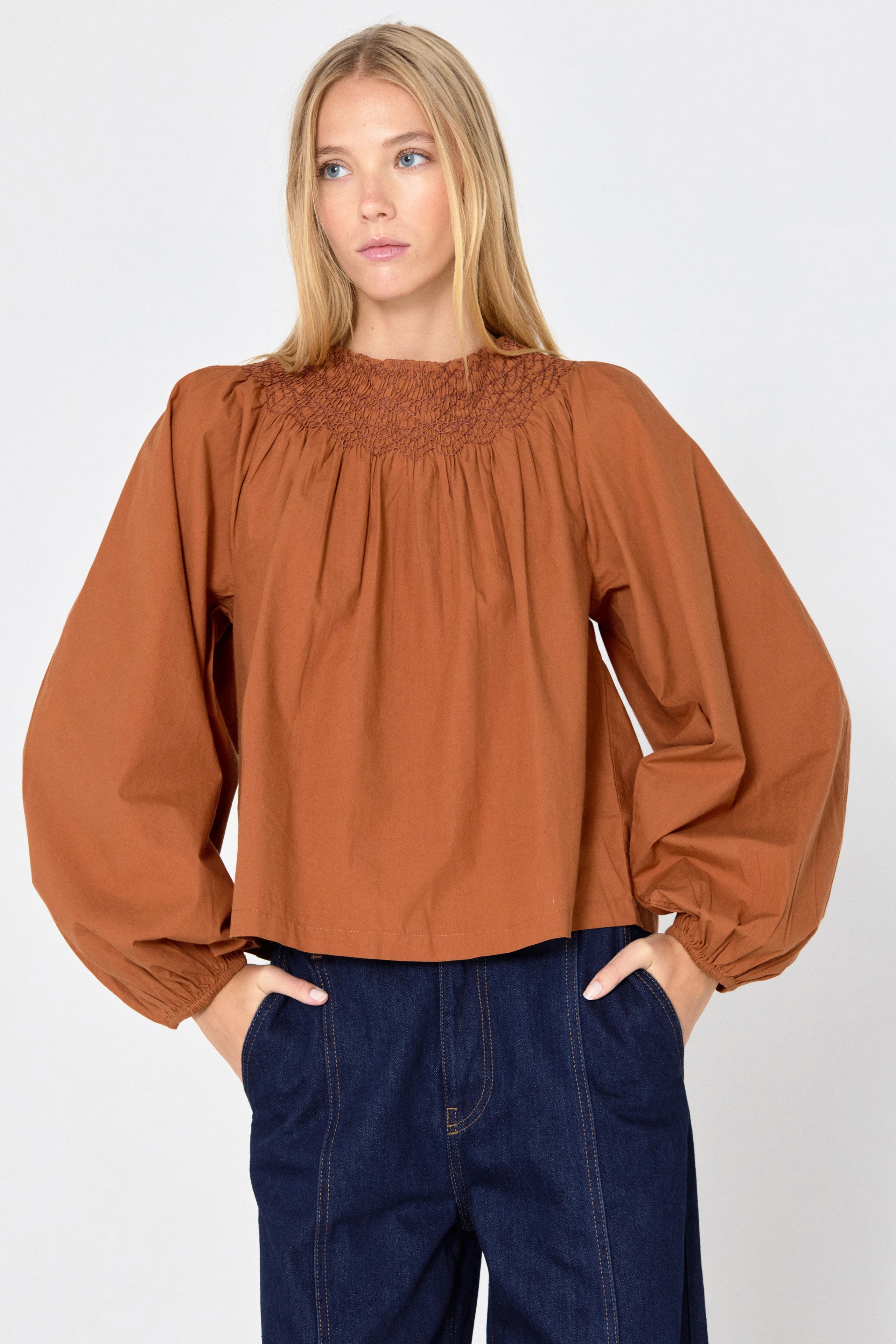 SMOCKED BLOUSE