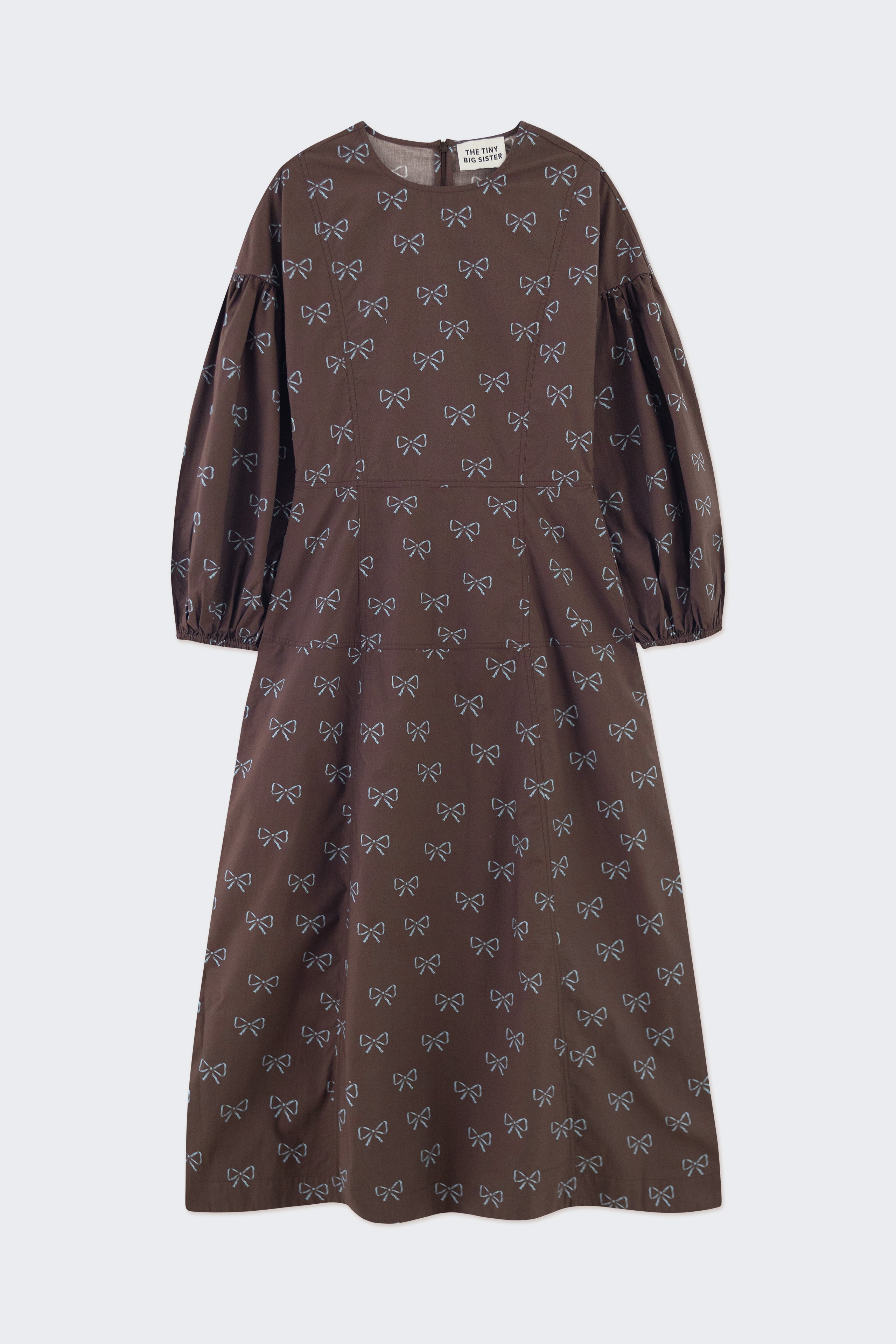 VOLUMINOUS SLEEVE BOWS DRESS