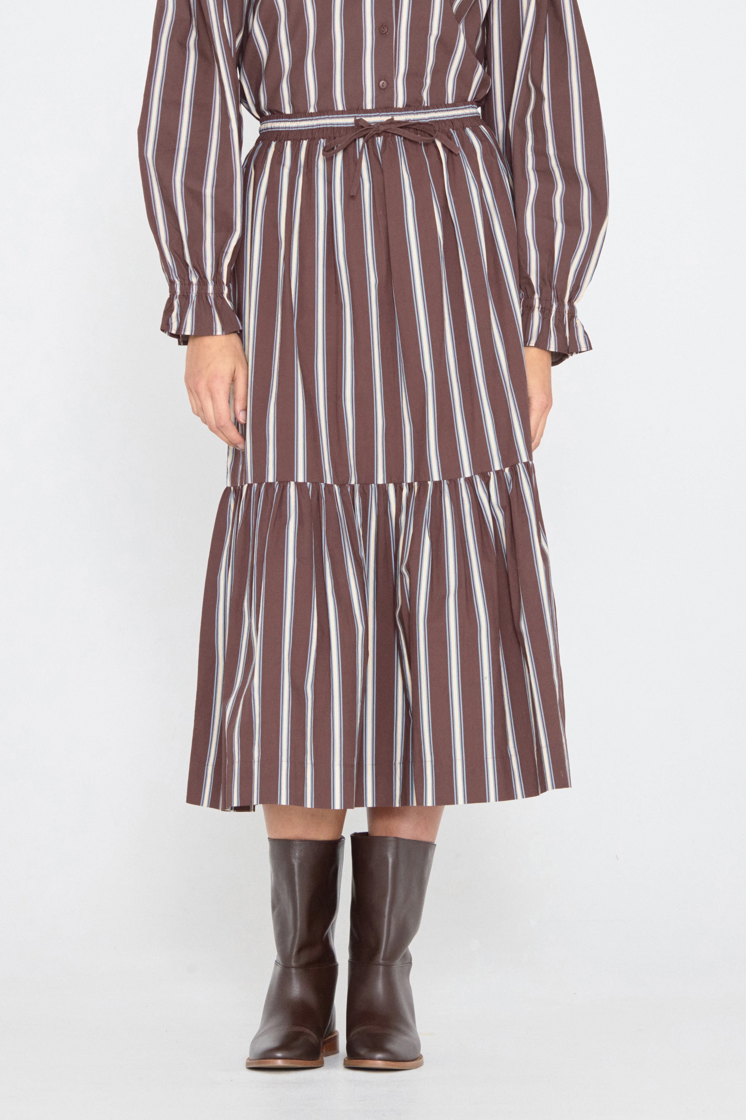 STRIPED FRILL SKIRT