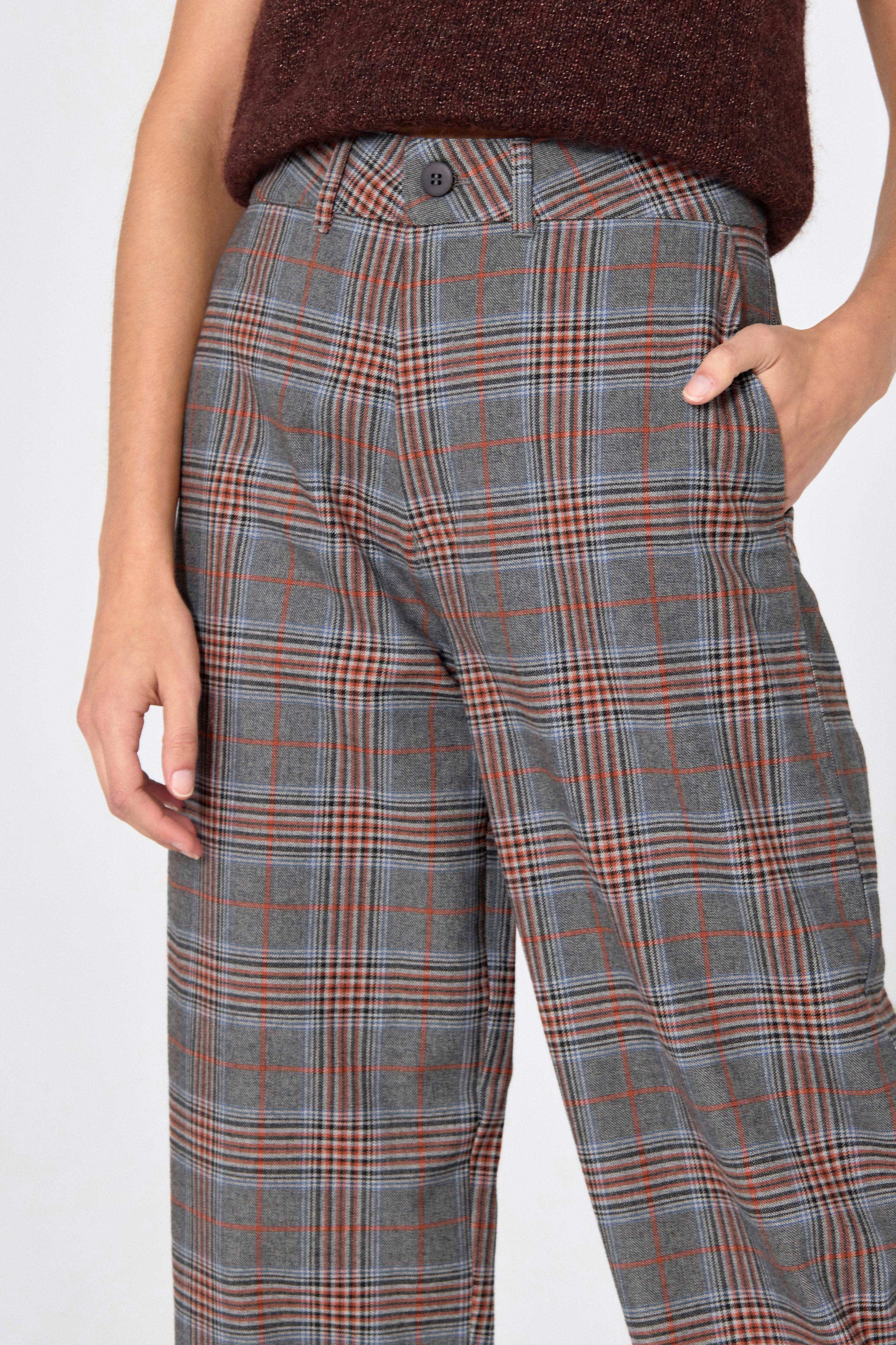 BARREL CHECK TROUSERS