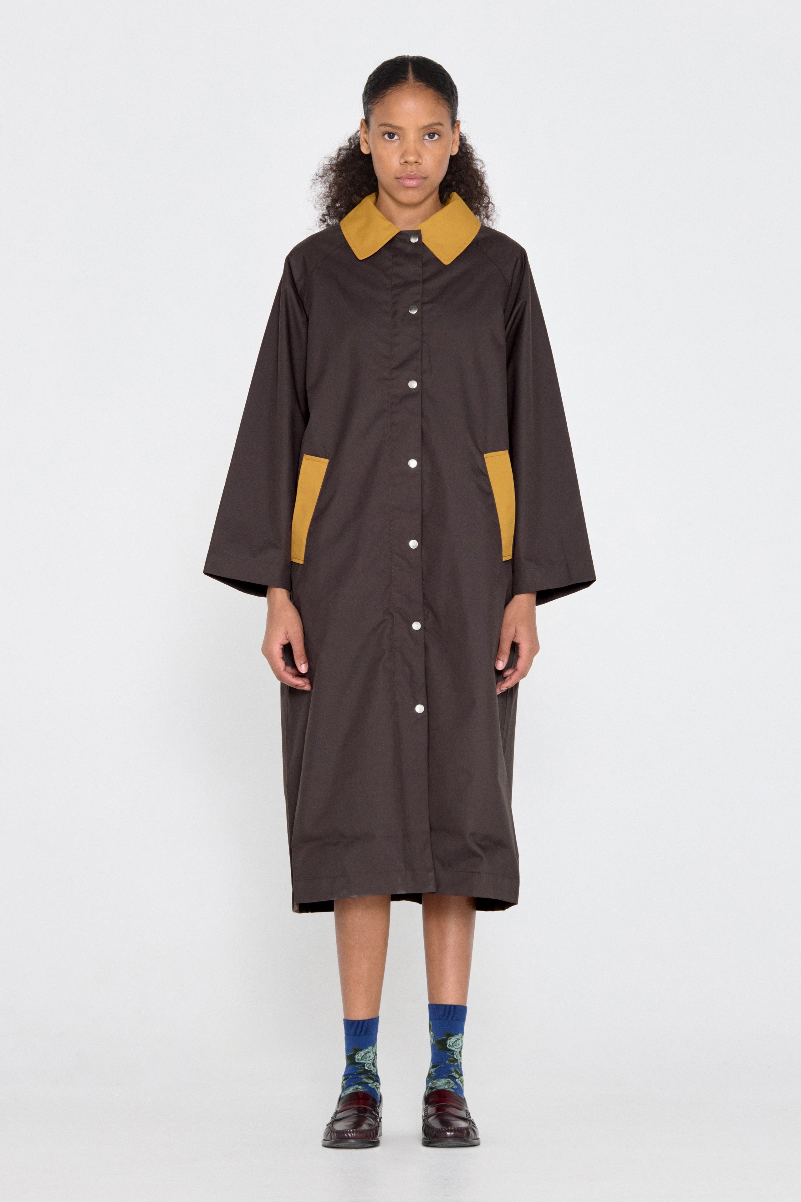 COLOR BLOCK TRENCHCOAT