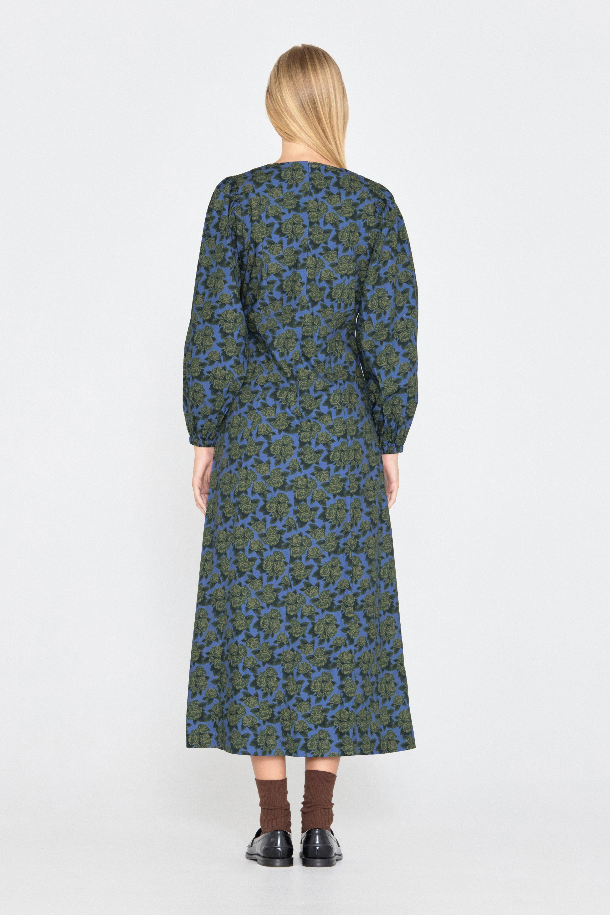 ROSES PUFF SLEEVES DRESS