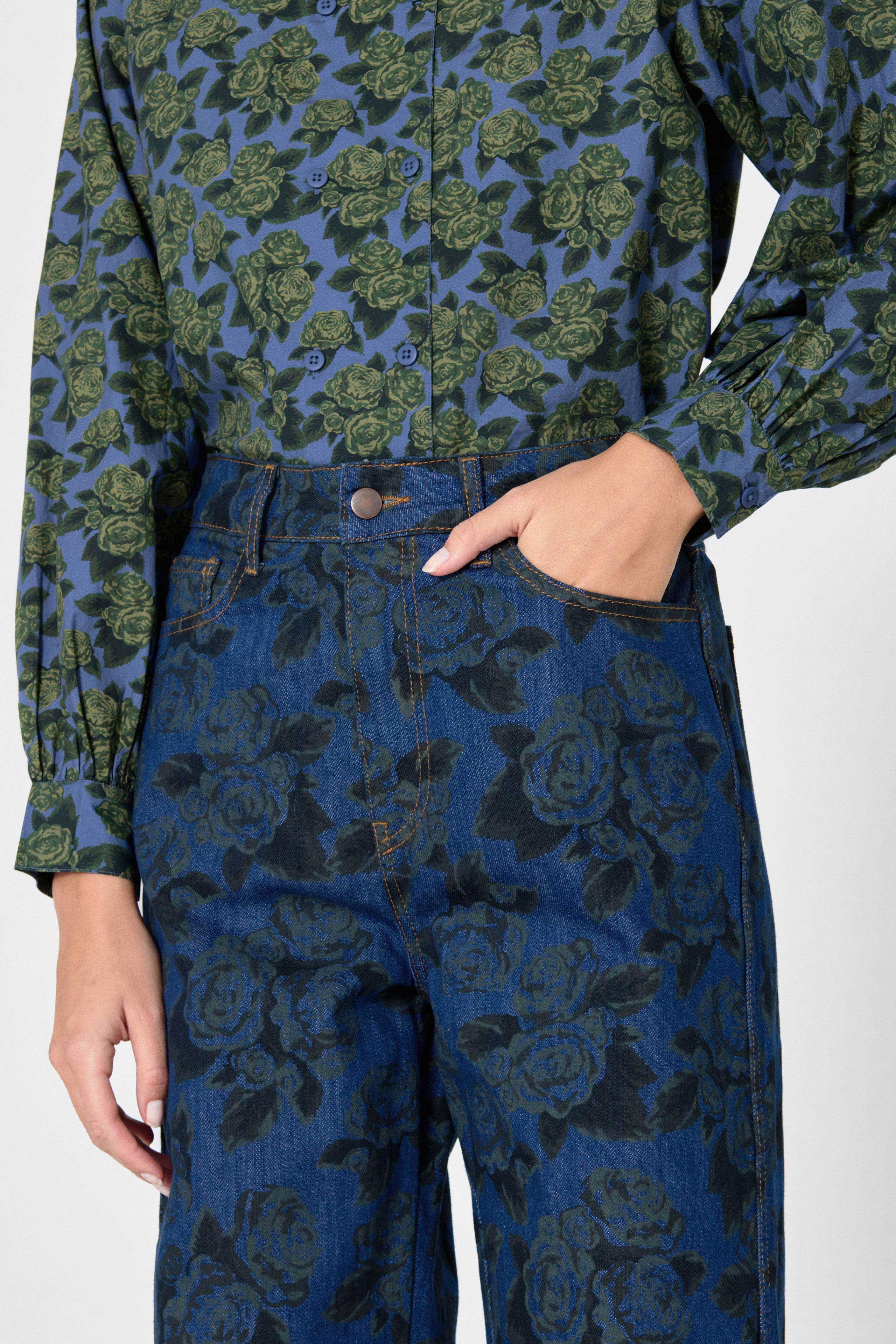 BERTA ROSES PRINT DENIM