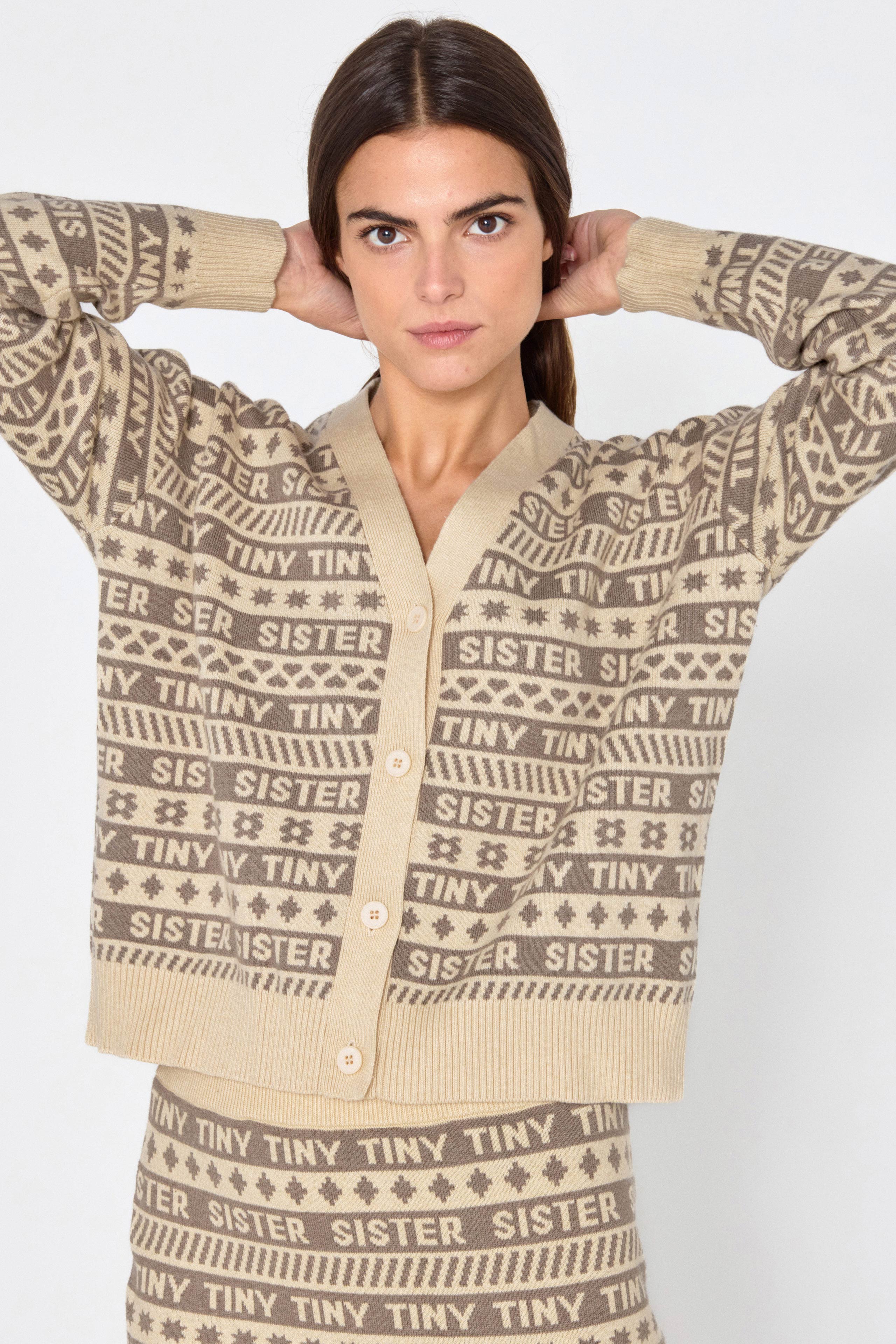 INES JACQUARD CARDIGAN