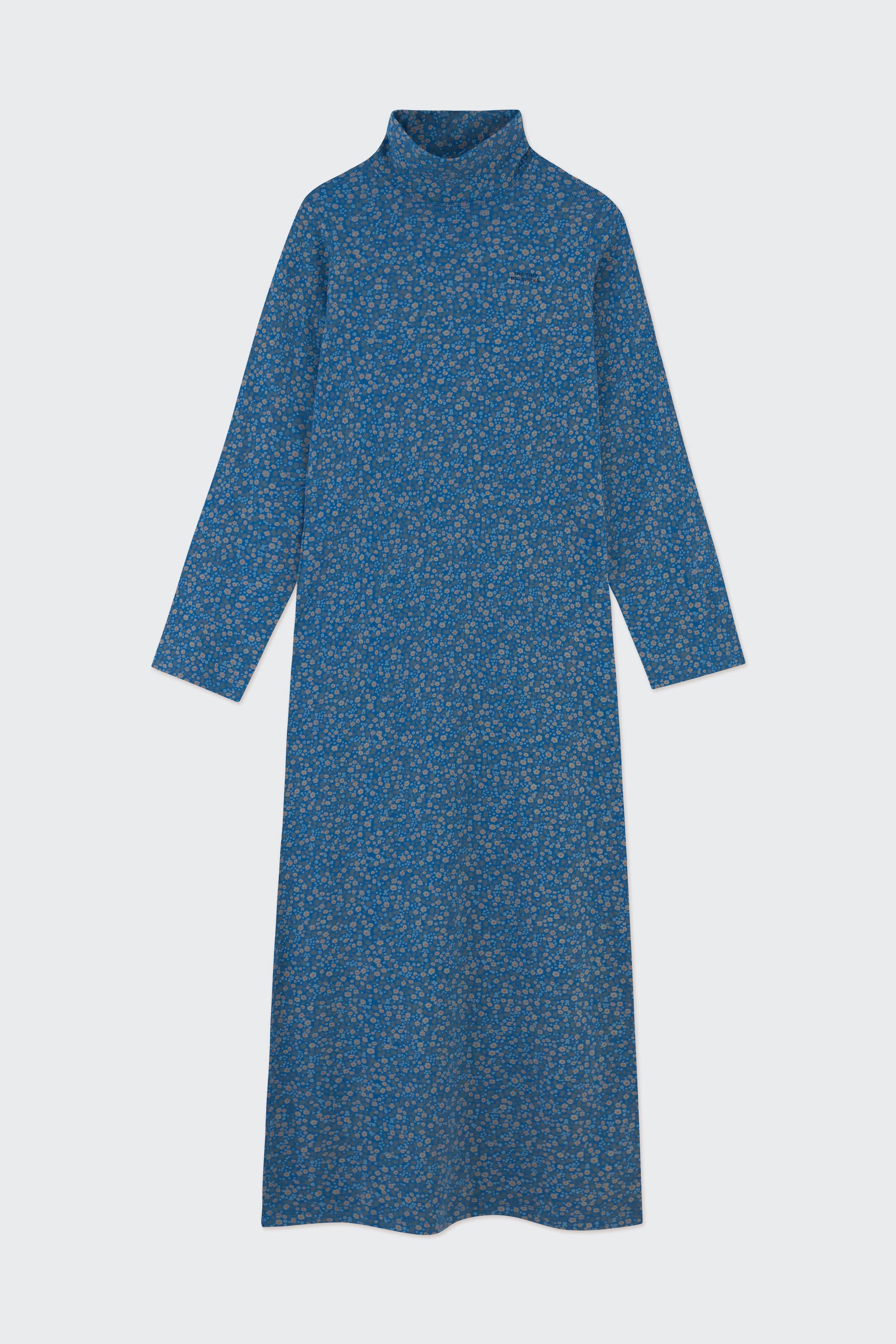 FLOWERS TURTLENECK DRESS