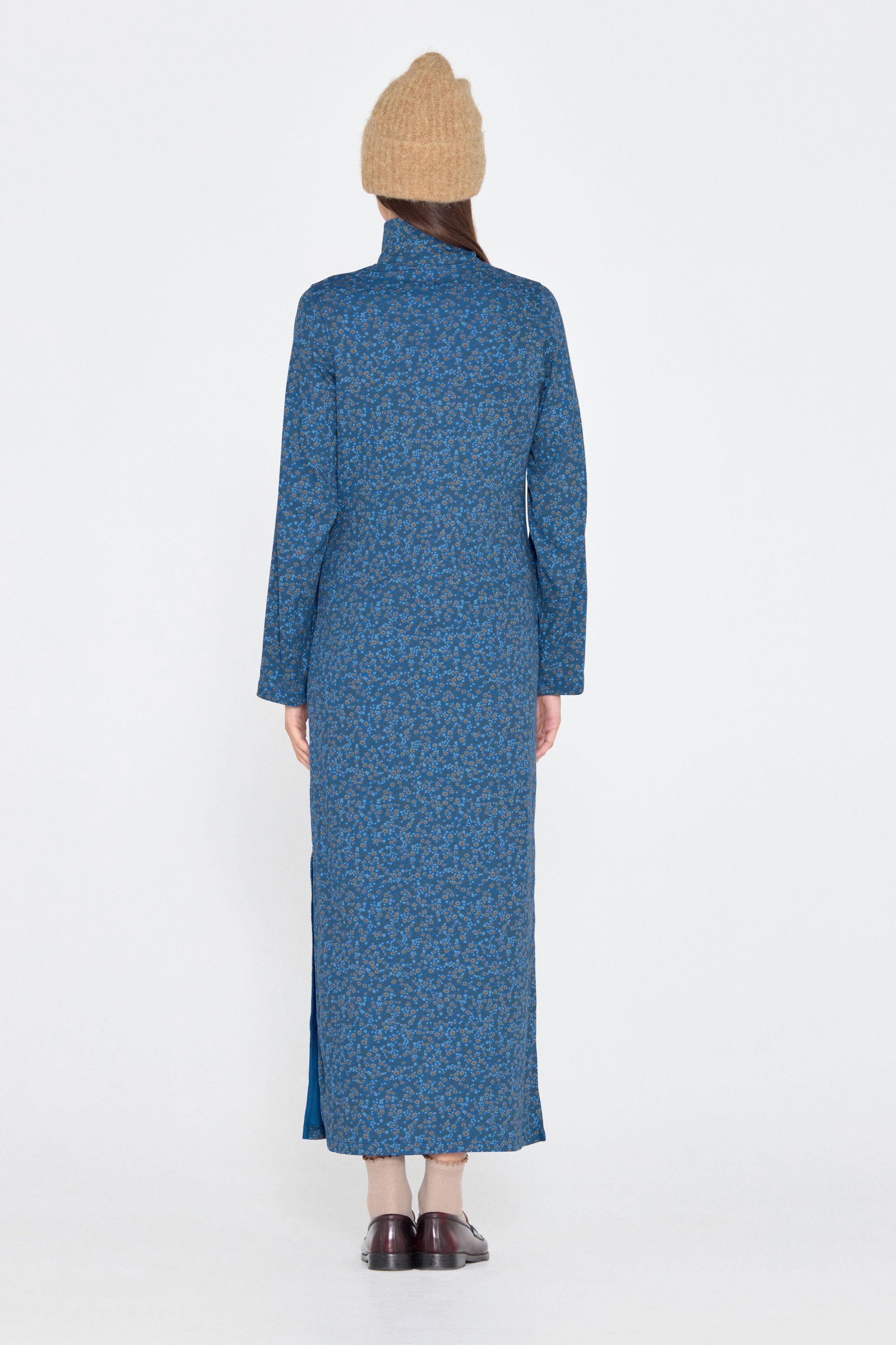 FLOWERS TURTLENECK DRESS