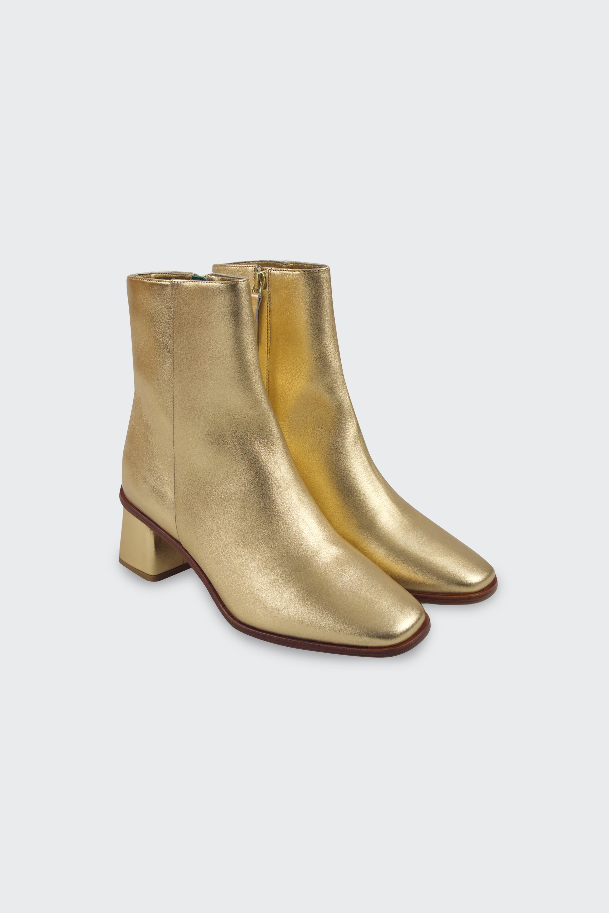 ANKLE HEEL METALLIC BOOTS
