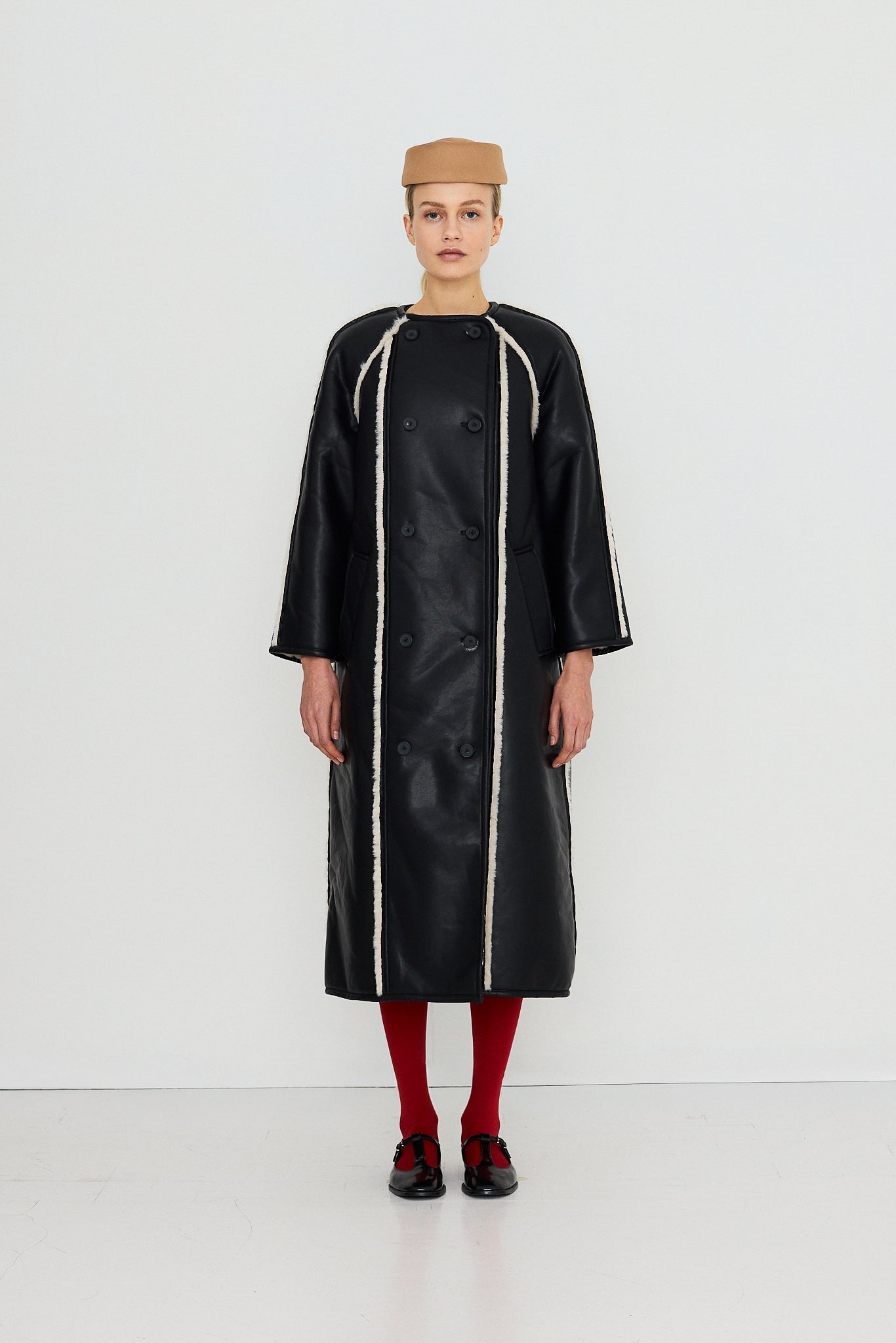 FAUX LEATHER COAT