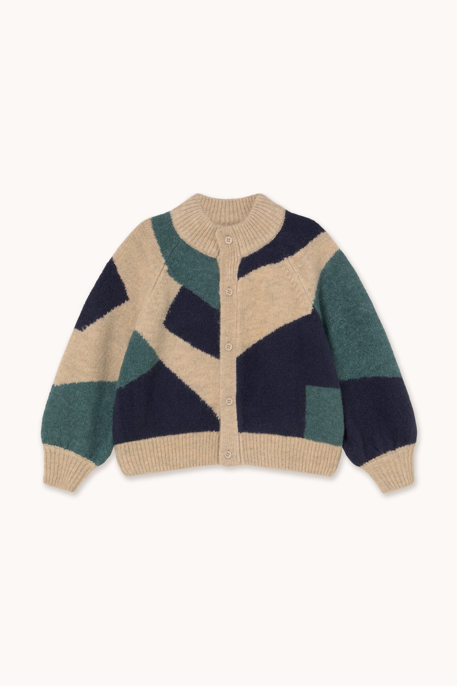 STRICKJACKE MIT STEHKRAGEN GEOMETRIC