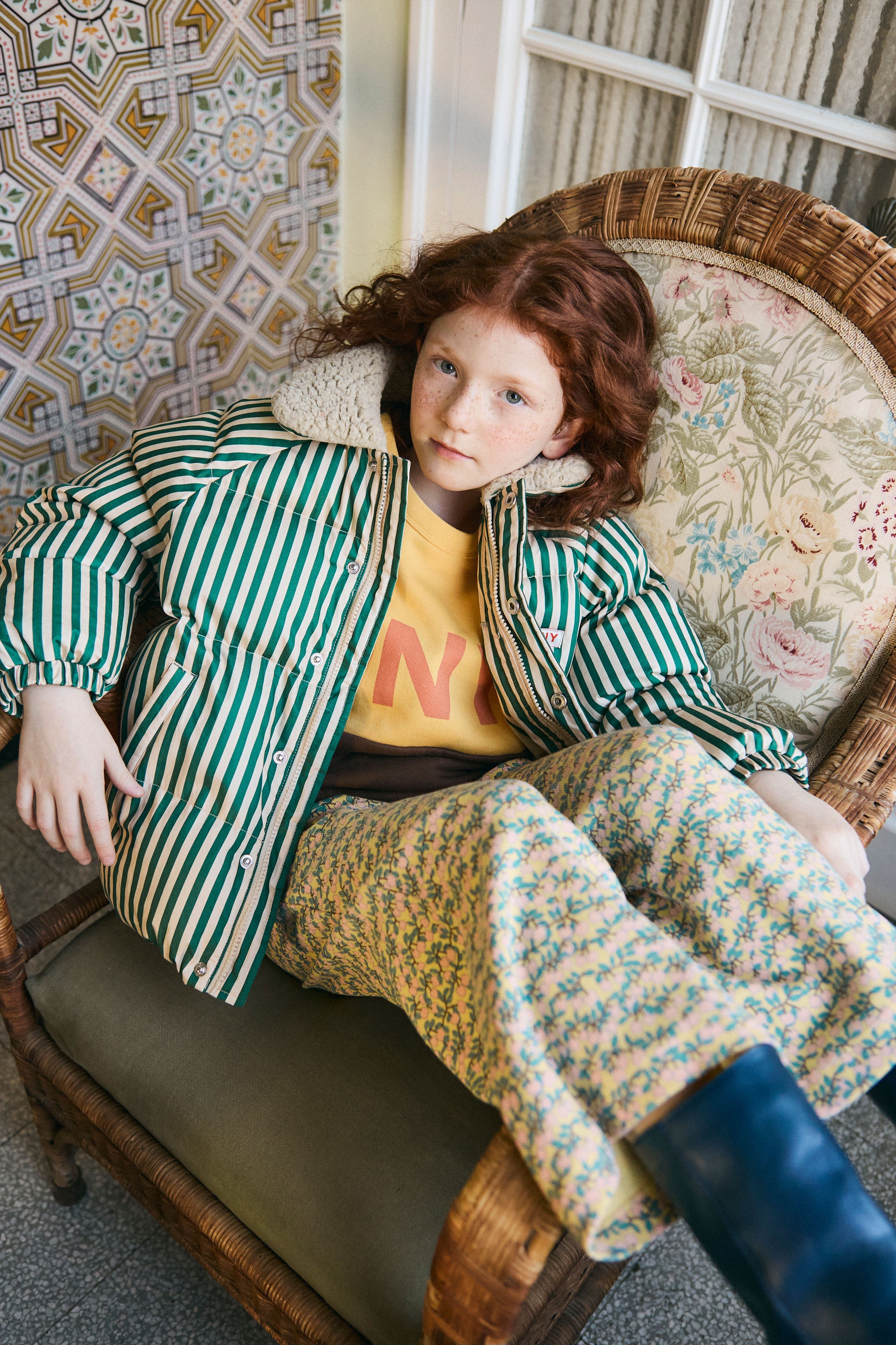STEPPJACKE GREEN STRIPES