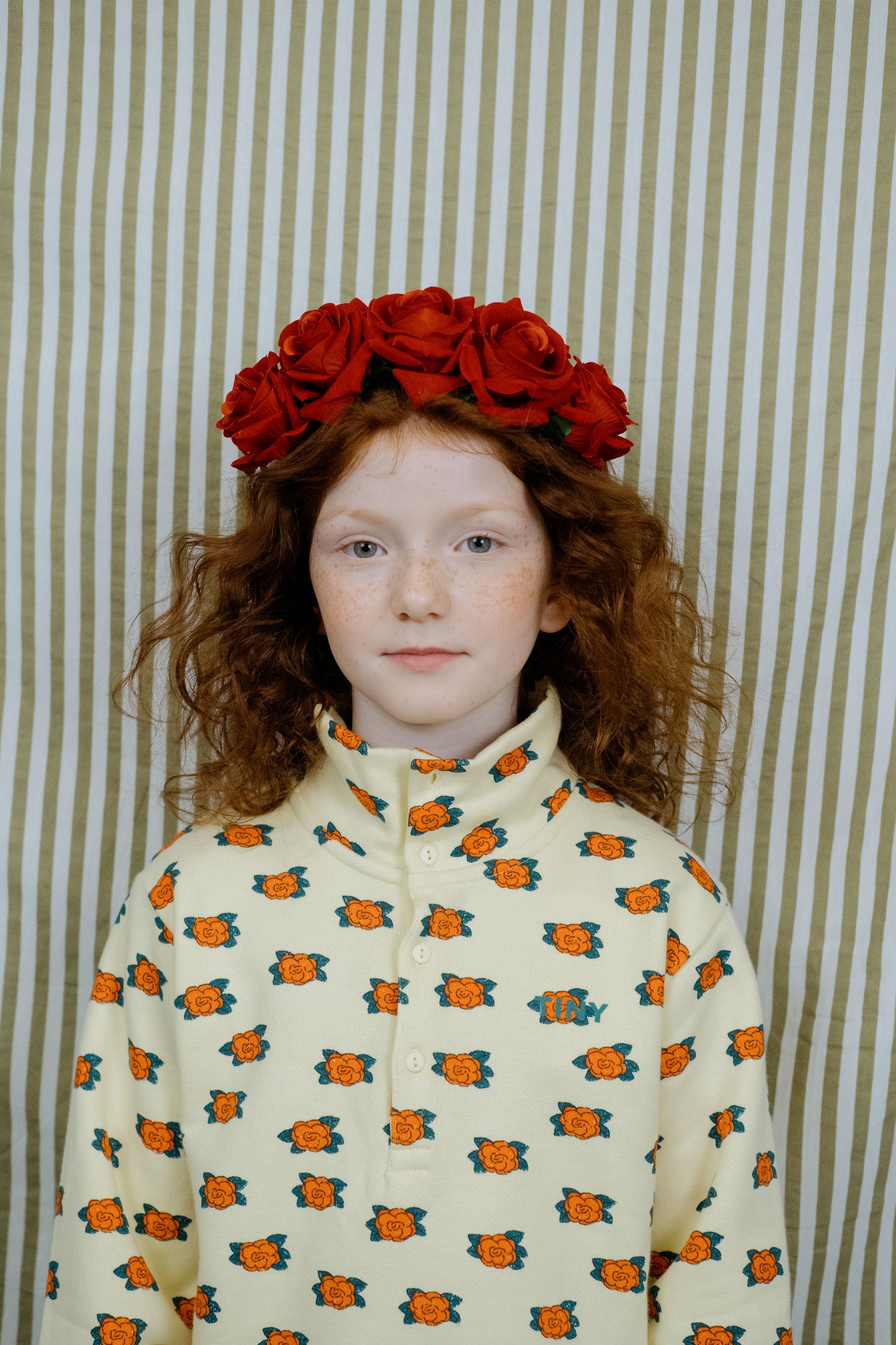SWEATSHIRT PATTERN MOCKNECK CAMELIAS
