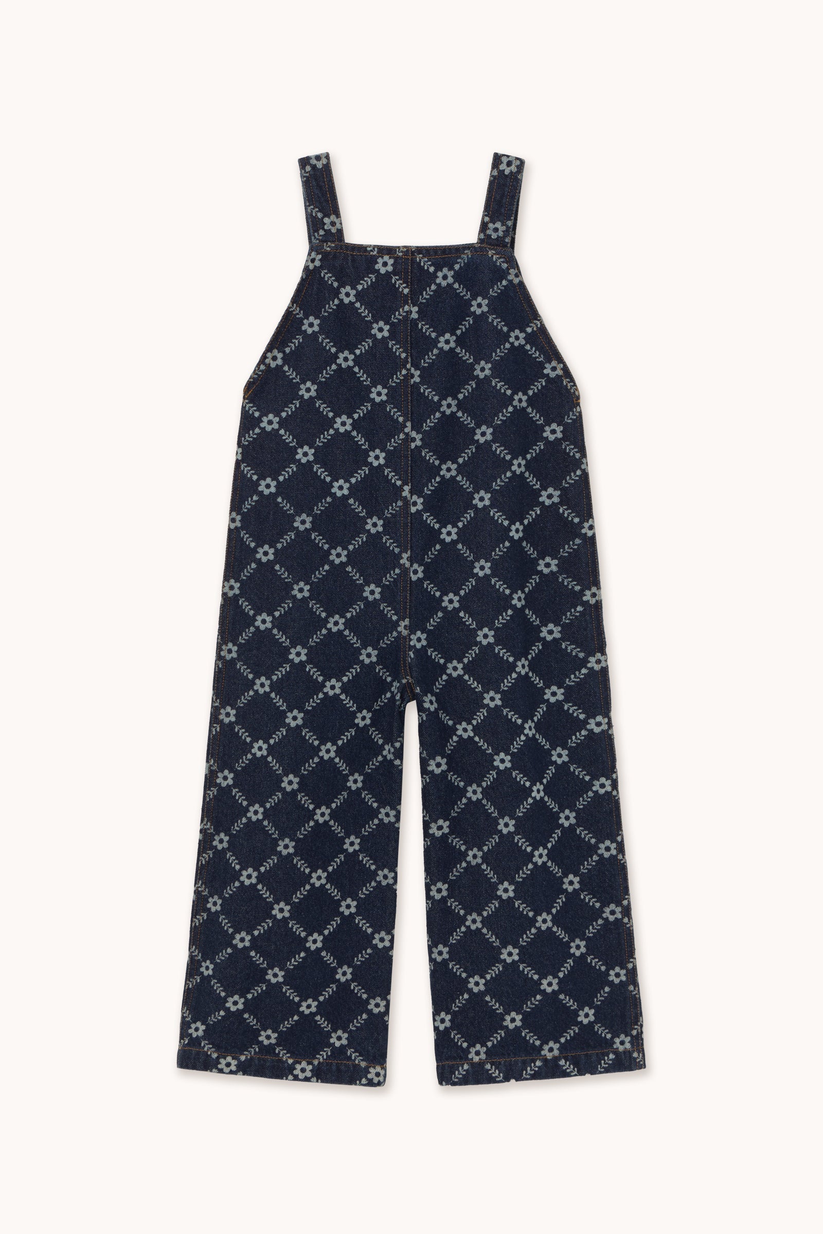 DENIM-LATZHOSE GRID FLOWER