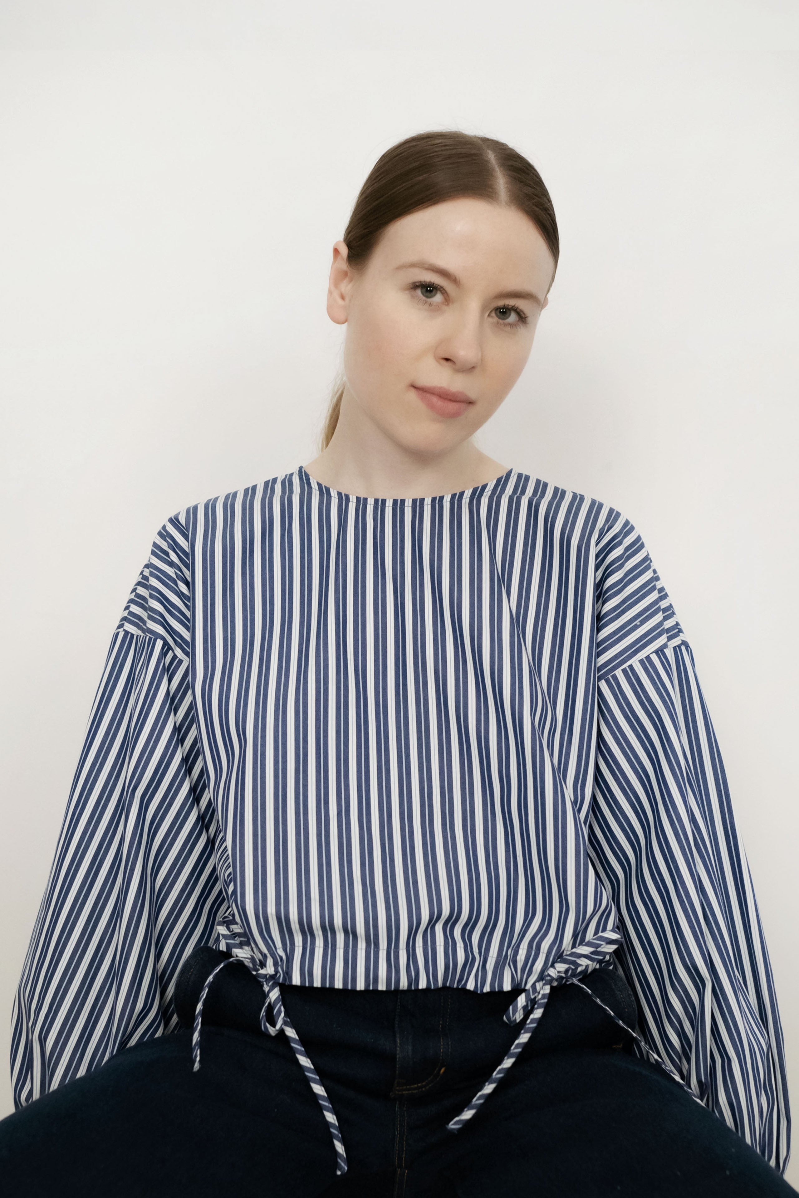 BLUSE GESTREIFT PUFFÄRMEL
