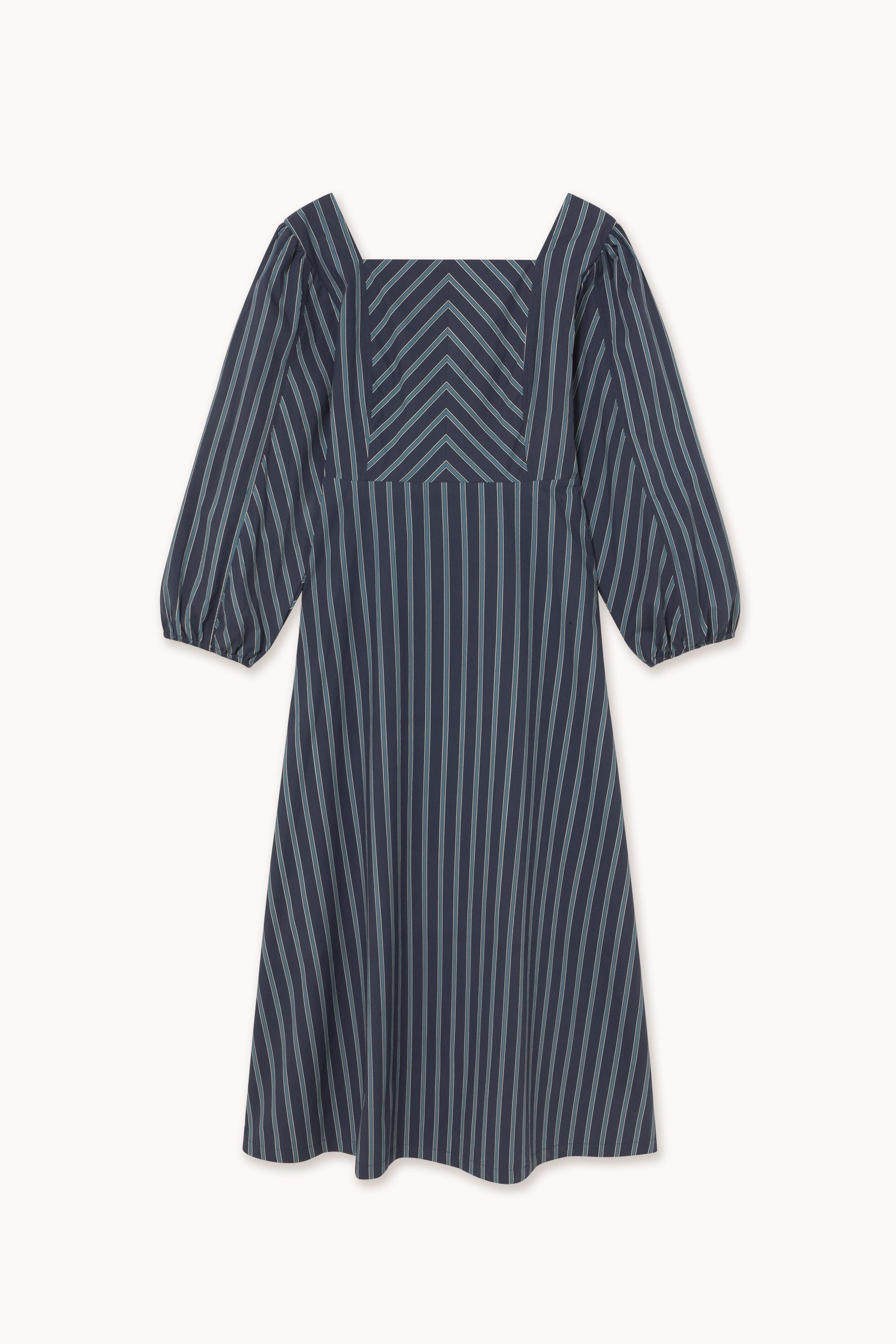 GESTREIFTES MIDI-KLEID