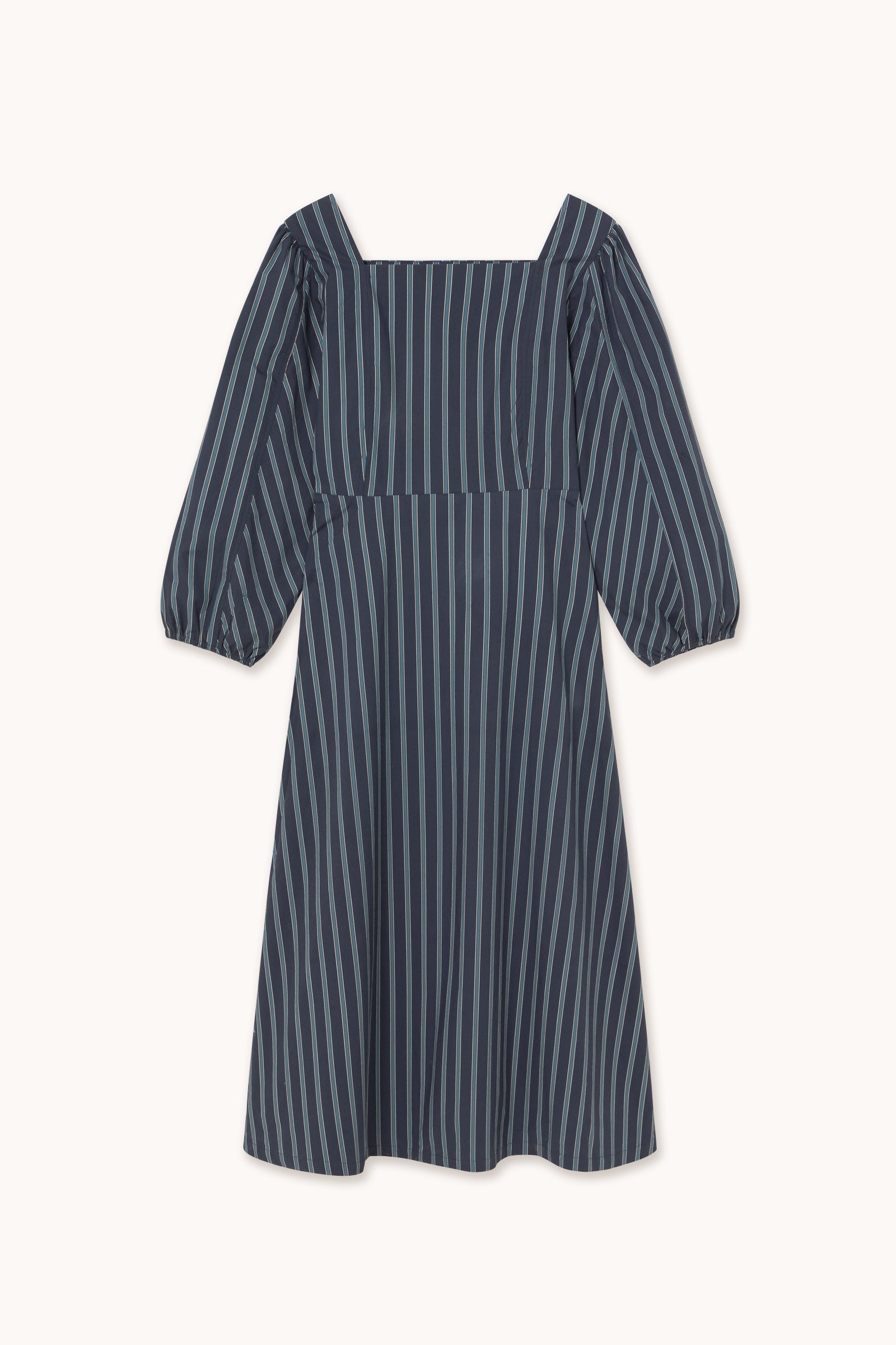 GESTREIFTES MIDI-KLEID