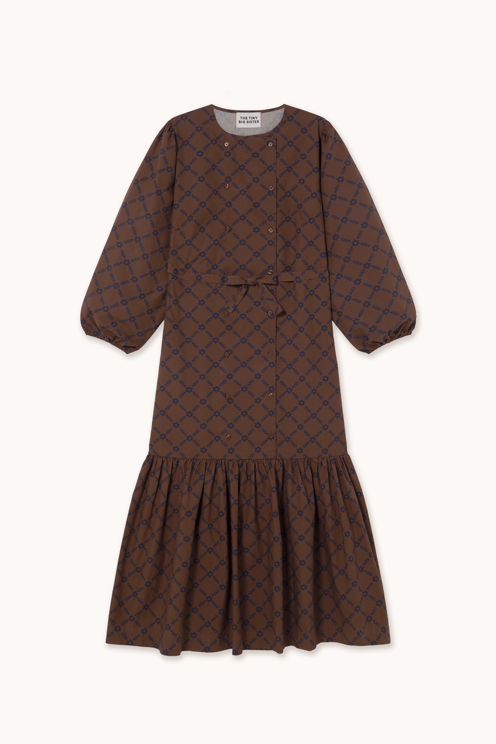 KLEID GRID MIT RÜSCHEN FLOWERS