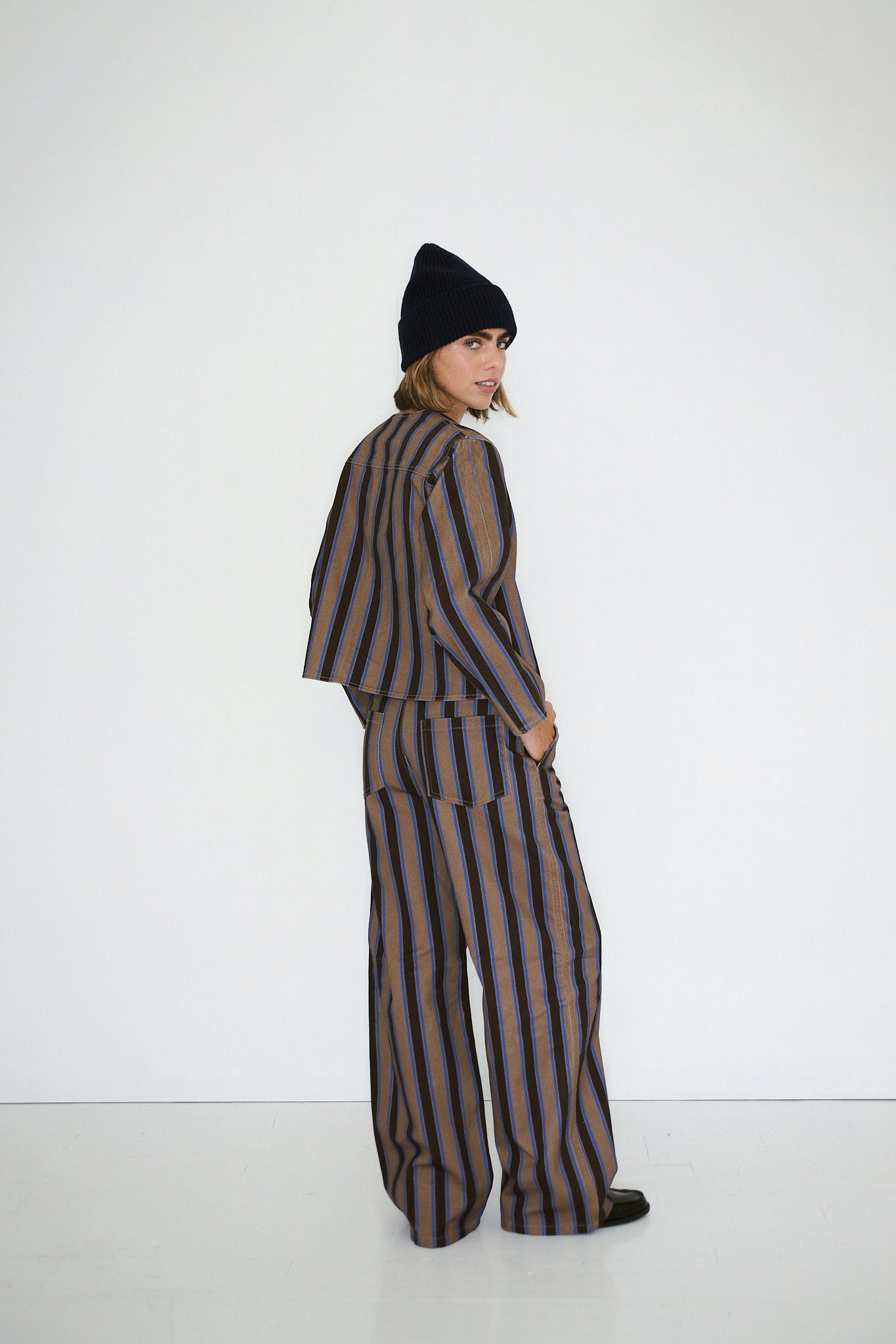 JACKE GESTREIFT TWILL