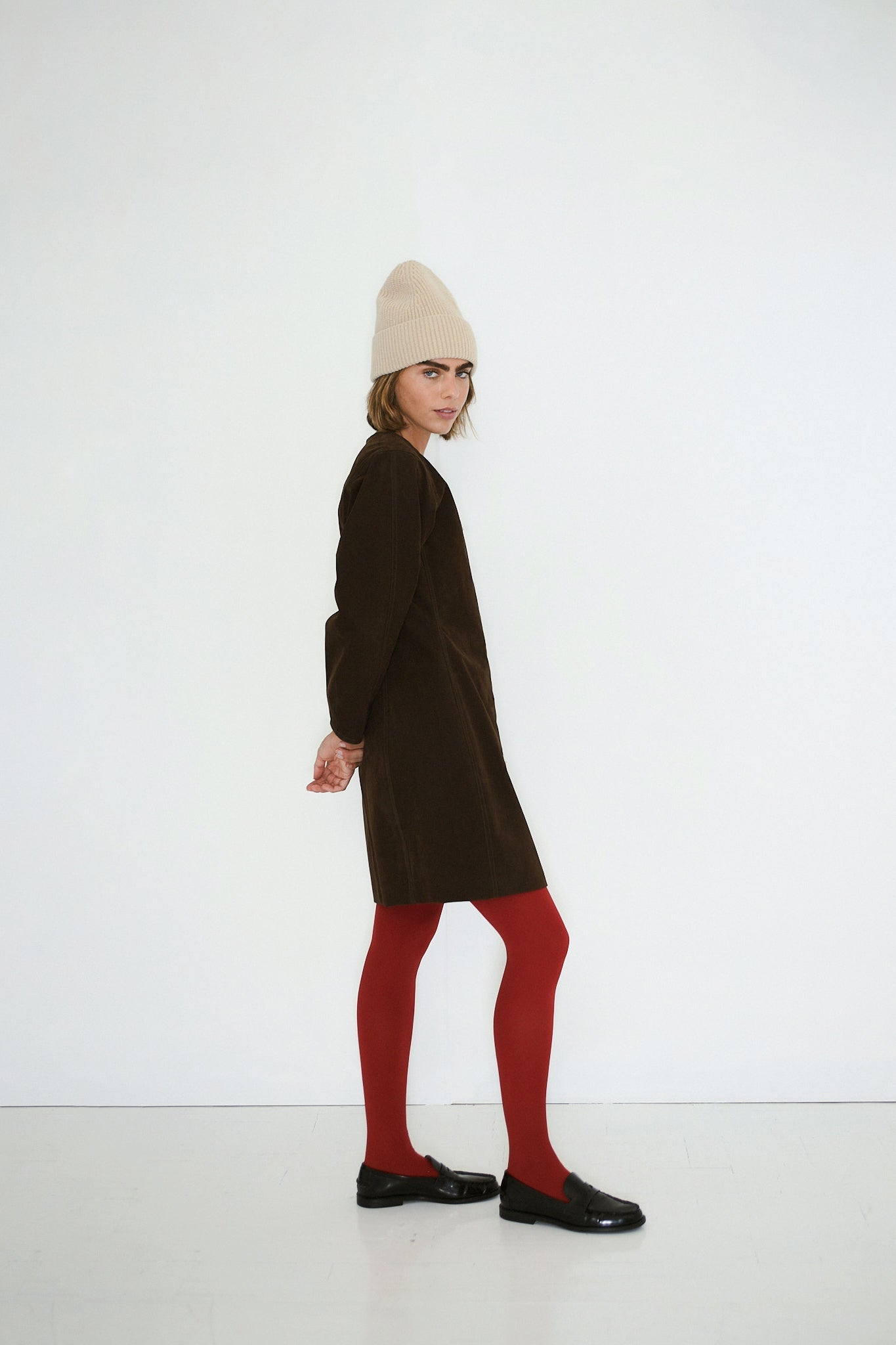 KUNSTWILDLEDER-KLEID GEKNÖPFT