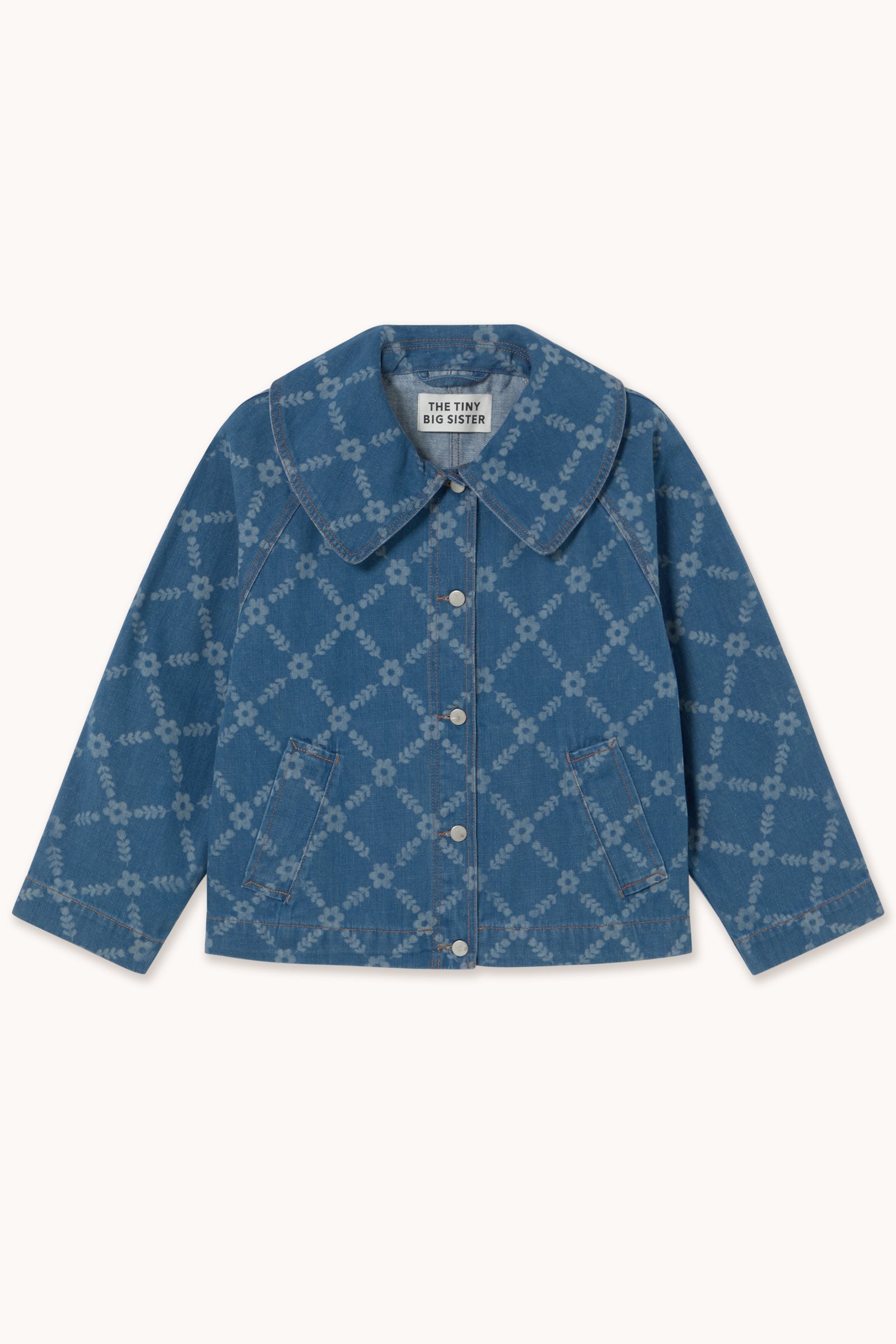 JEANSJACKE GRID FLOWERS