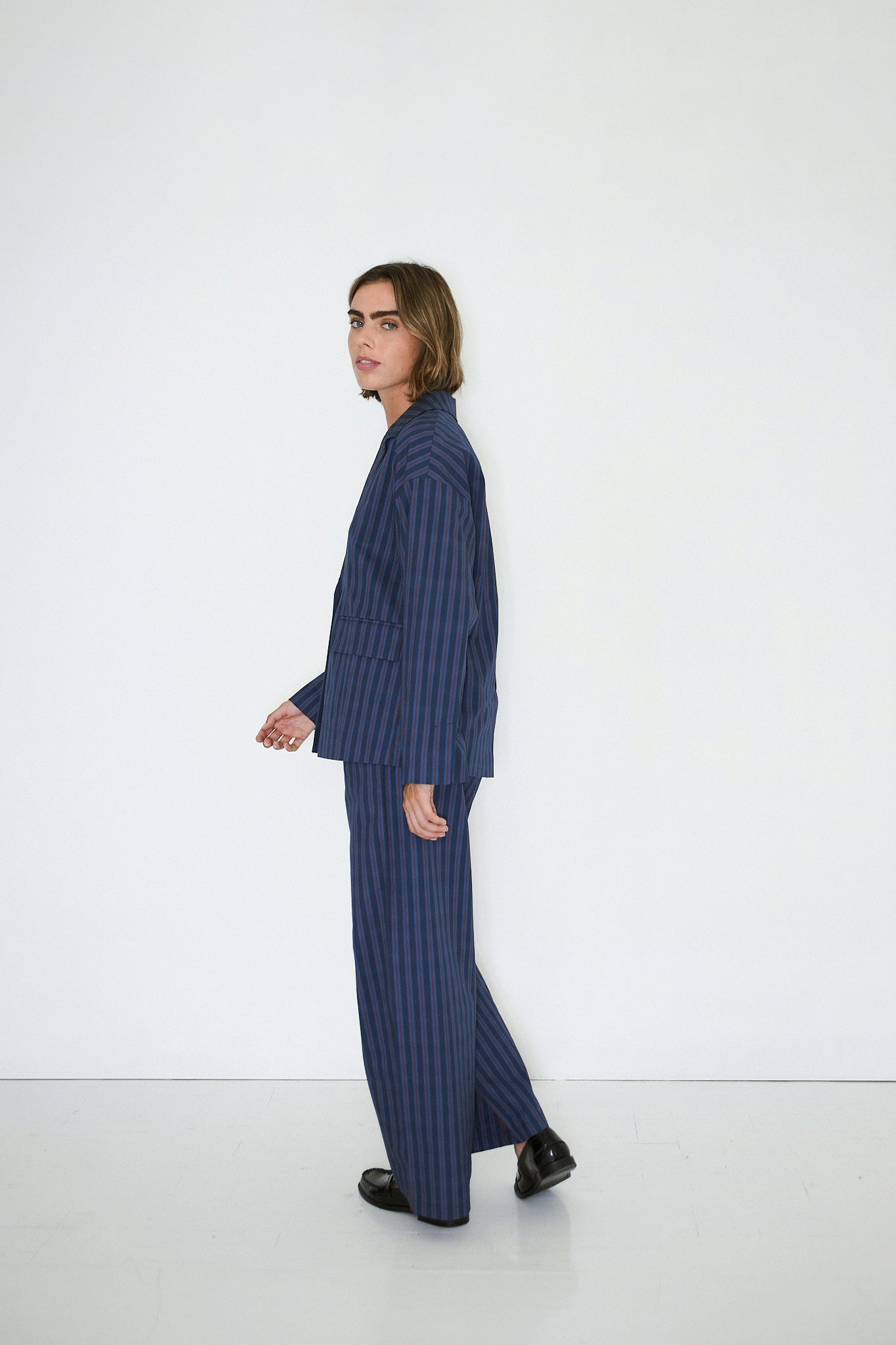 GESTREIFTER TWILL-BLAZER