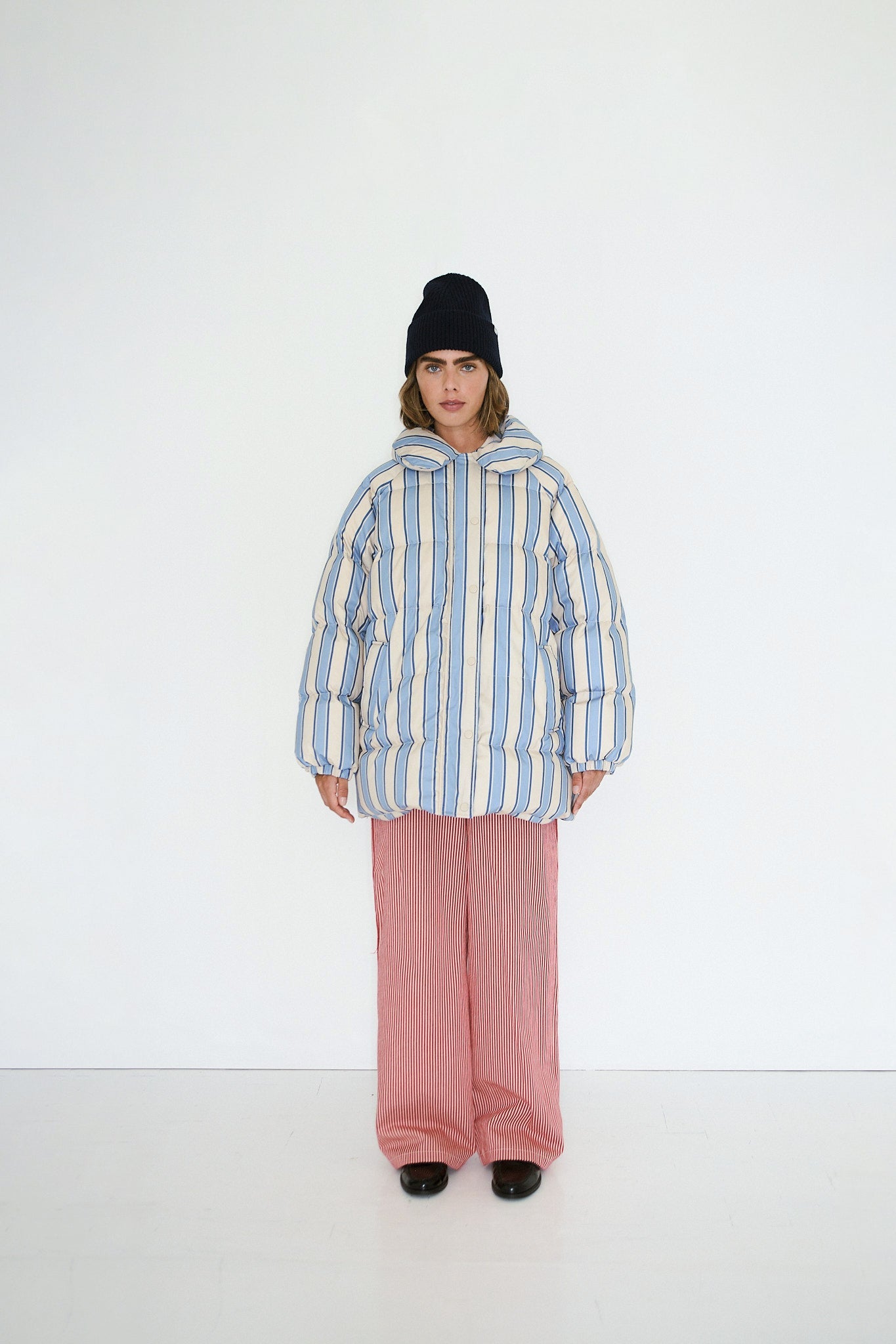 GESTREIFTE MIDI-JACKE