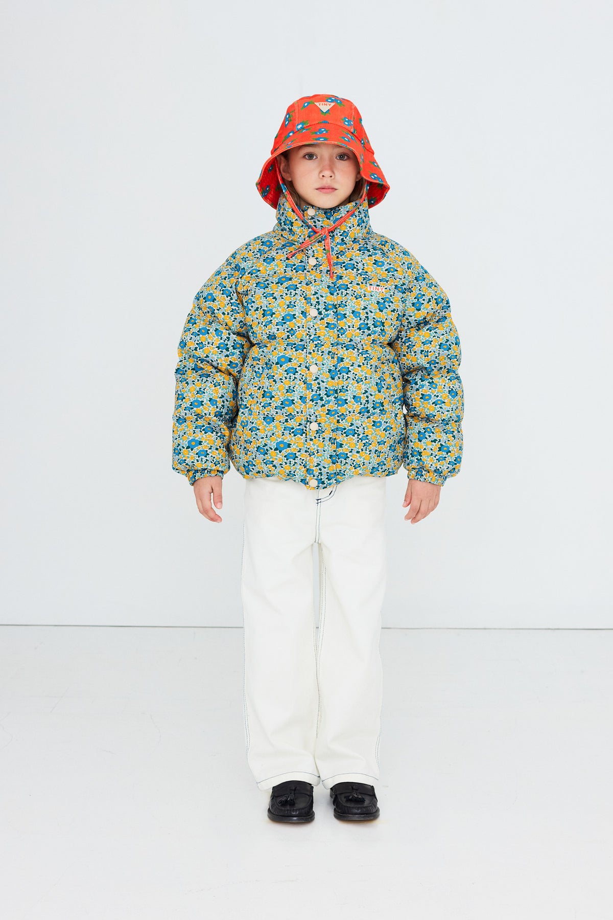 FLOWER PATTERN SHORT PADDED JACKET