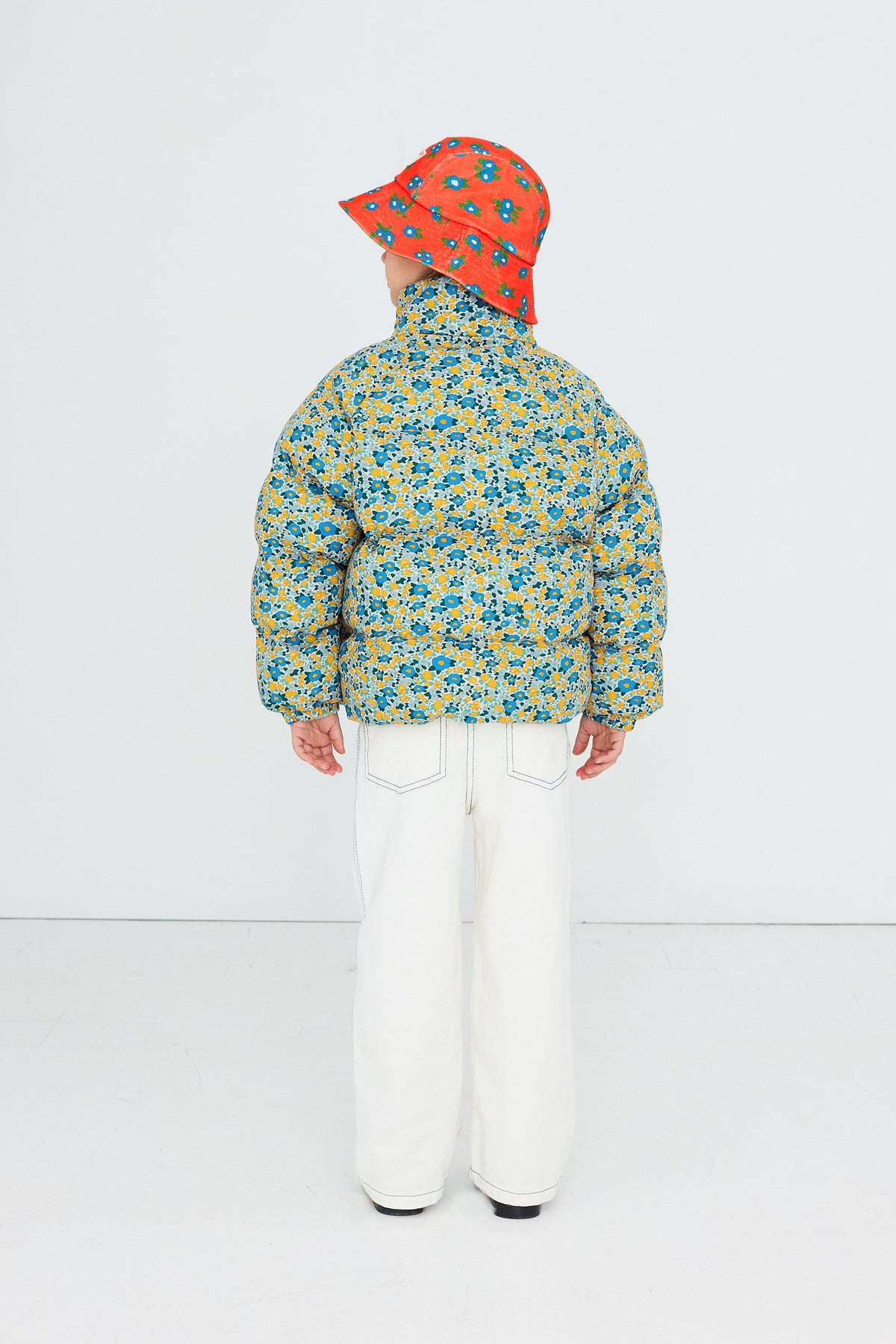 FLOWER PATTERN SHORT PADDED JACKET