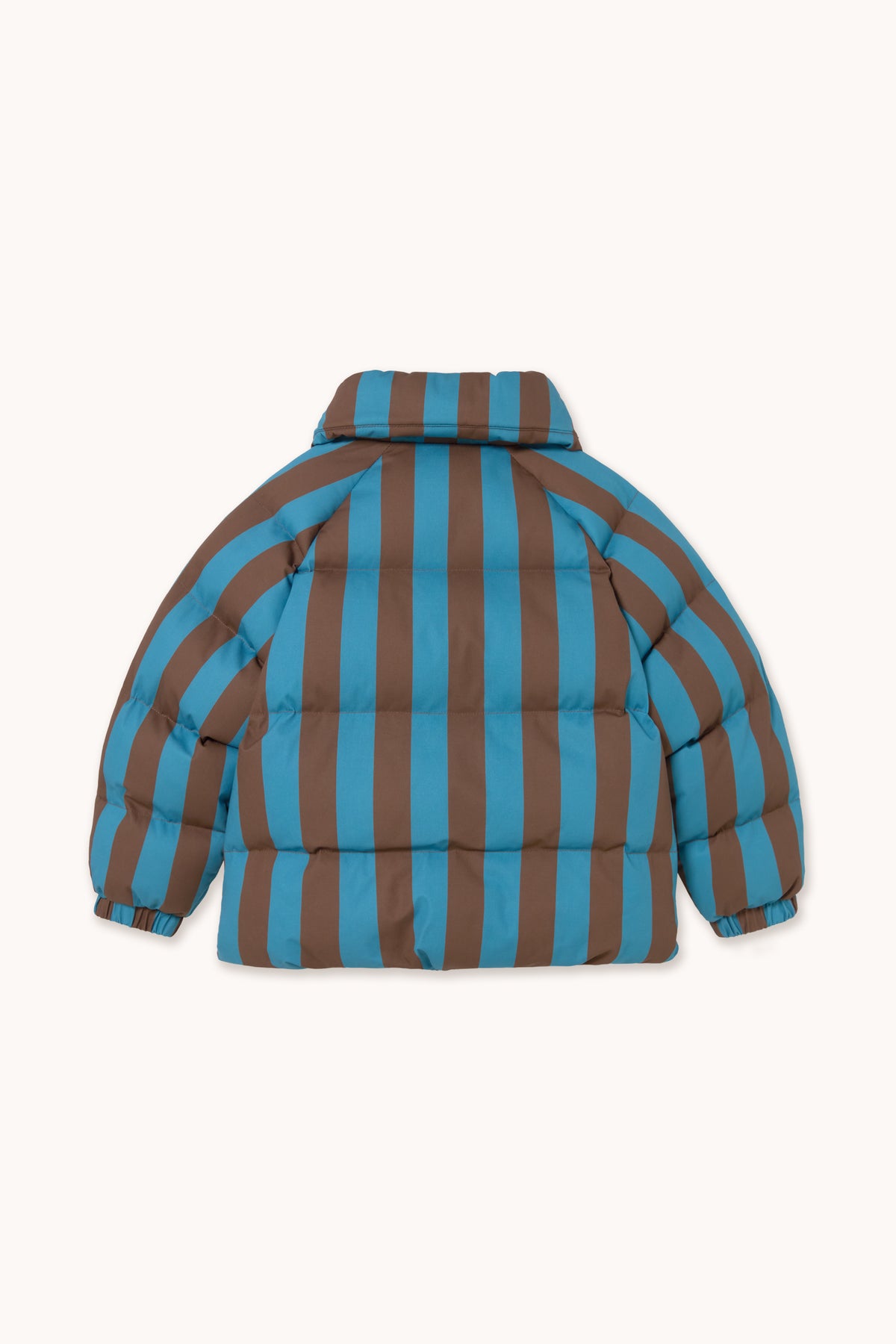 BLUE-CACAO STRIPES SHORT PADDED JACKET
