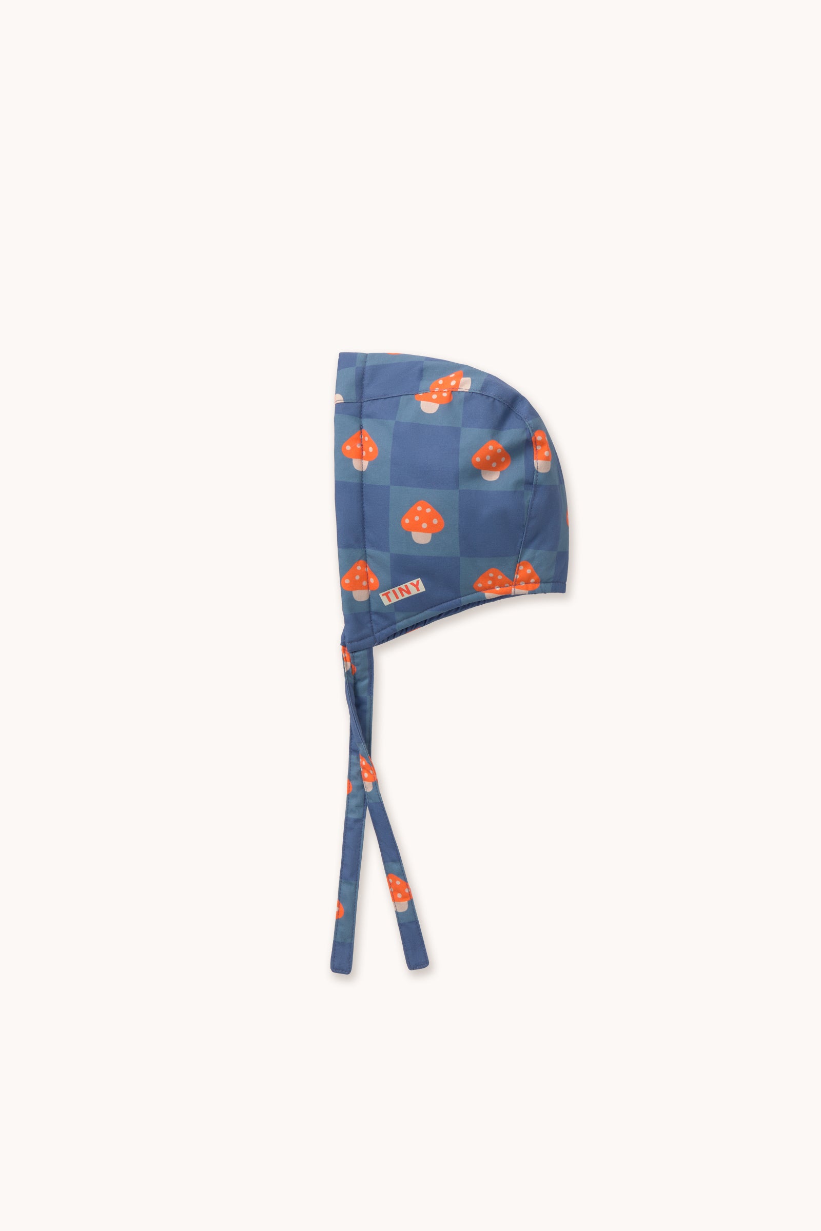 PADDED 100% COTTON BONNET WITH MUSHROOM PRINT