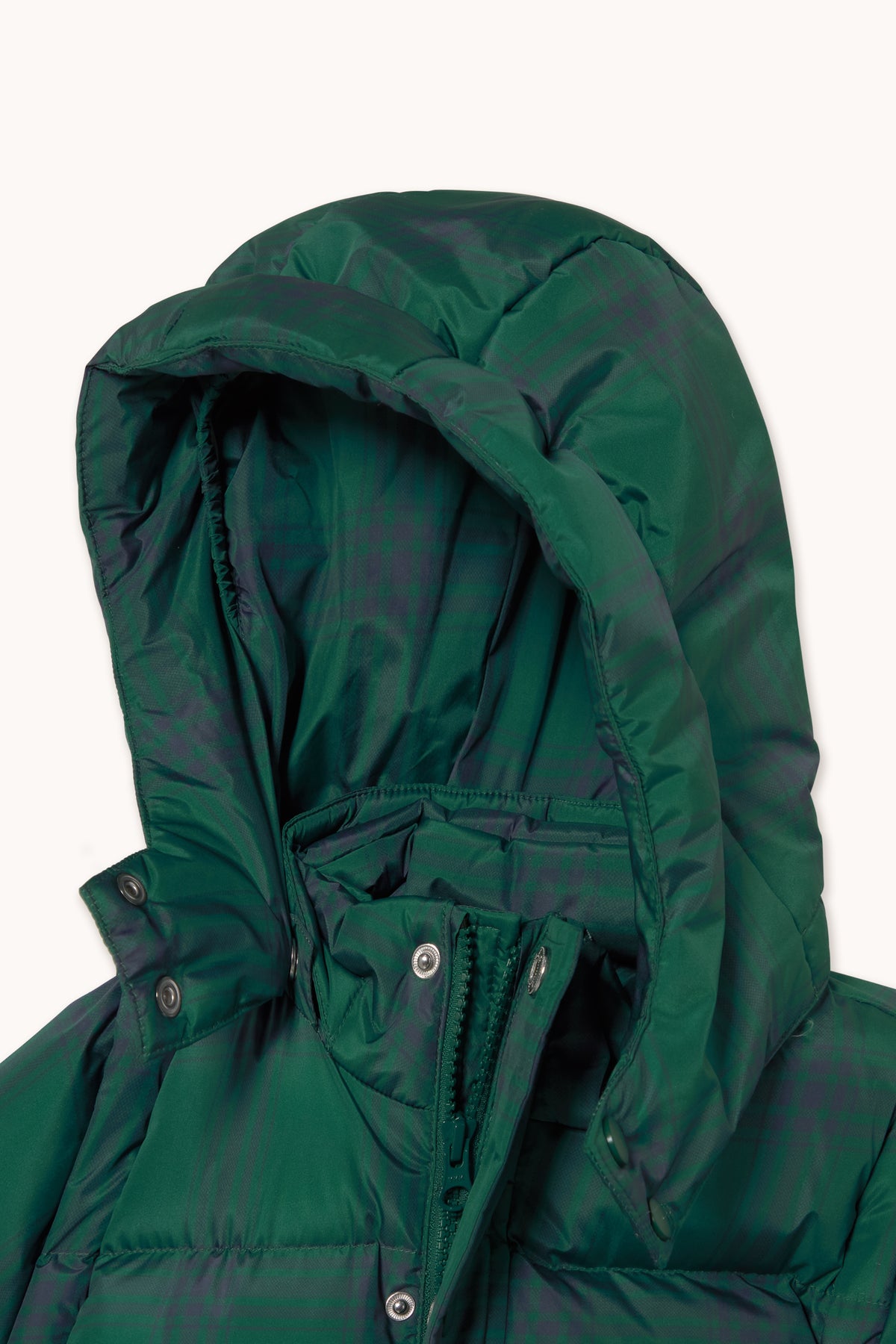 GREEN CHECK PADDED JACKET