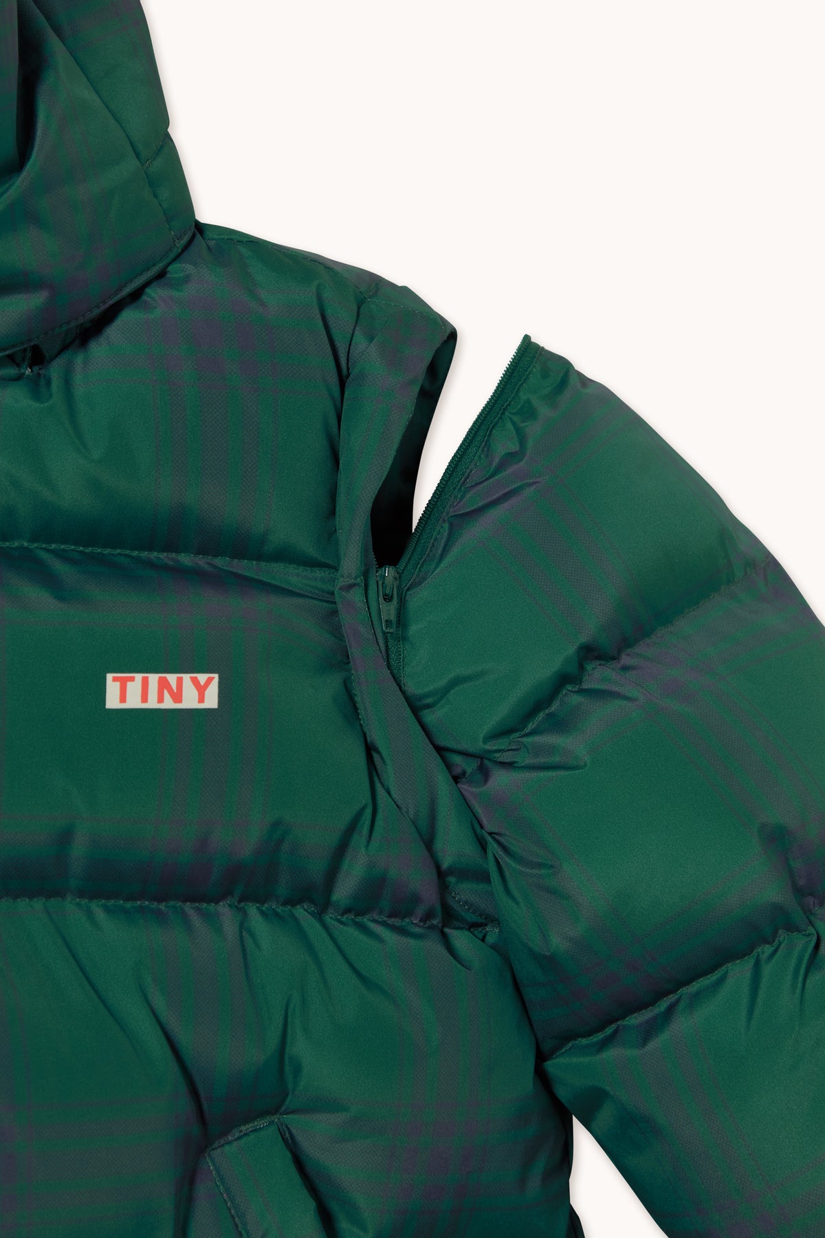 GREEN CHECK PADDED JACKET
