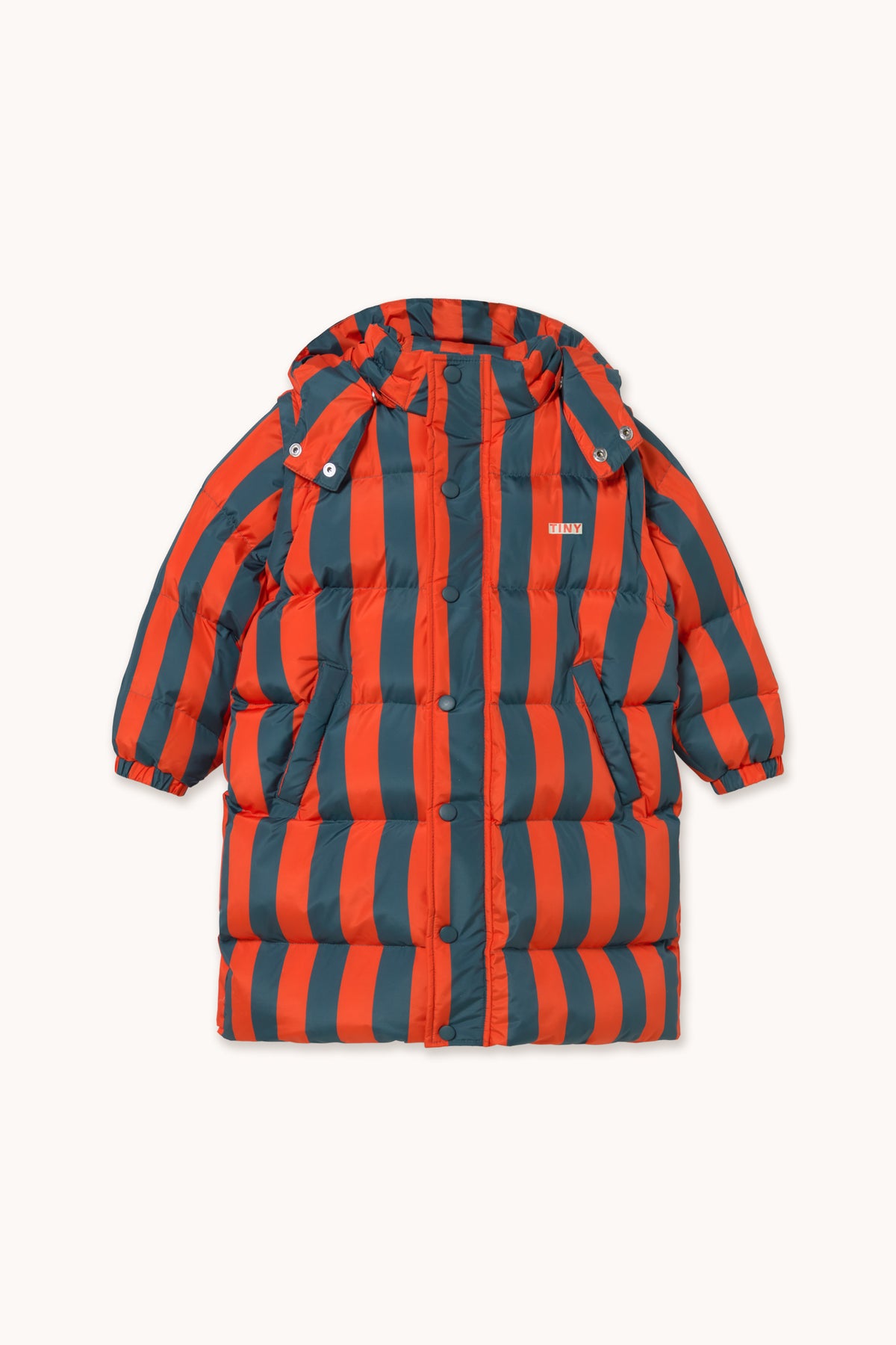 RED-BLUE STRIPES PADDED JACKET