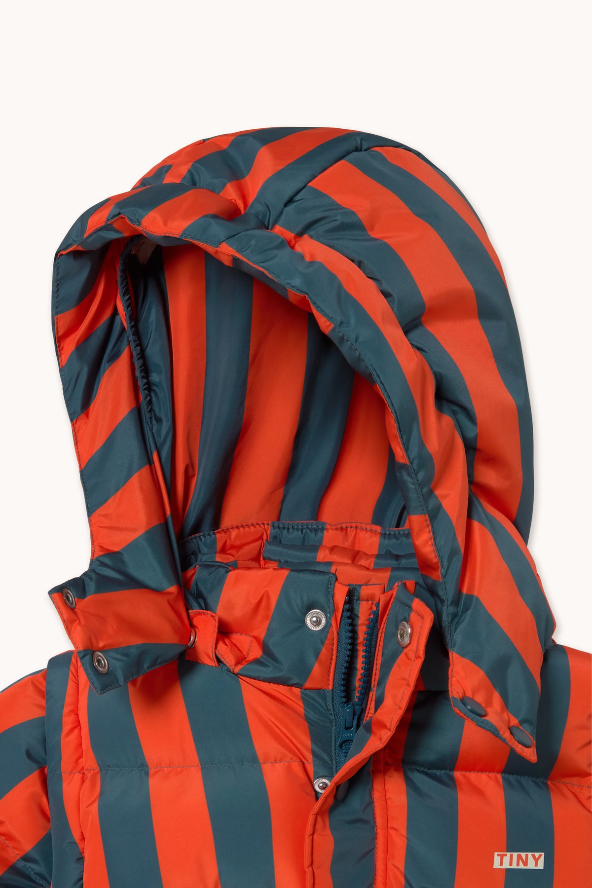RED-BLUE STRIPES PADDED JACKET