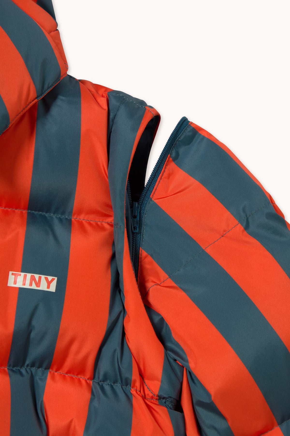 RED-BLUE STRIPES PADDED JACKET