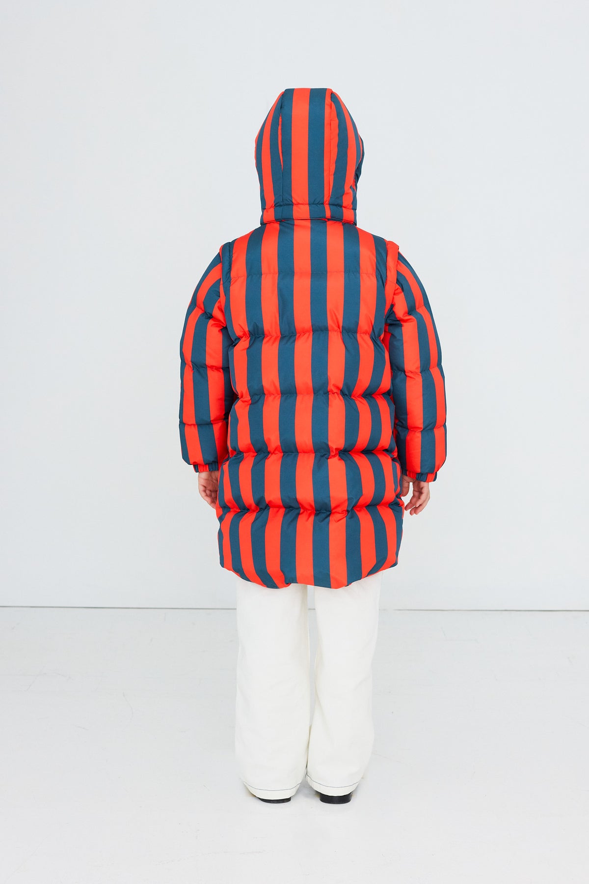 RED-BLUE STRIPES PADDED JACKET
