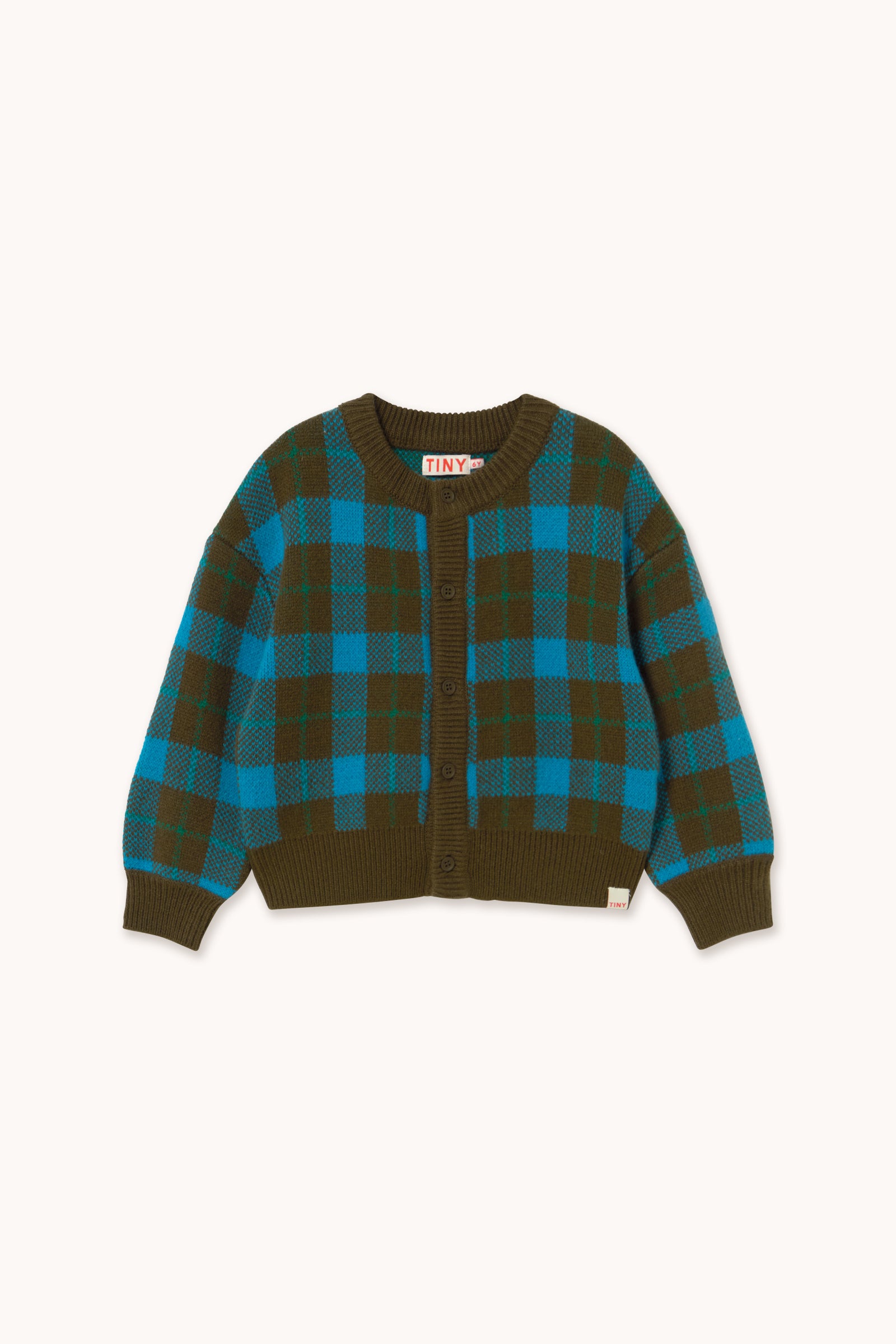 CHECK BLUE CARDIGAN