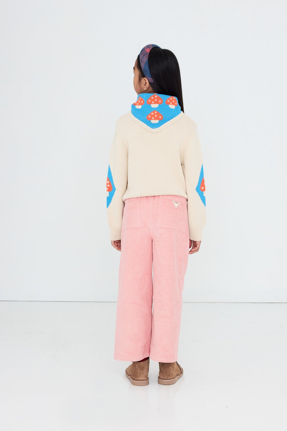 MUSHROOM DIAMONDS MOCKNECK SWEATER