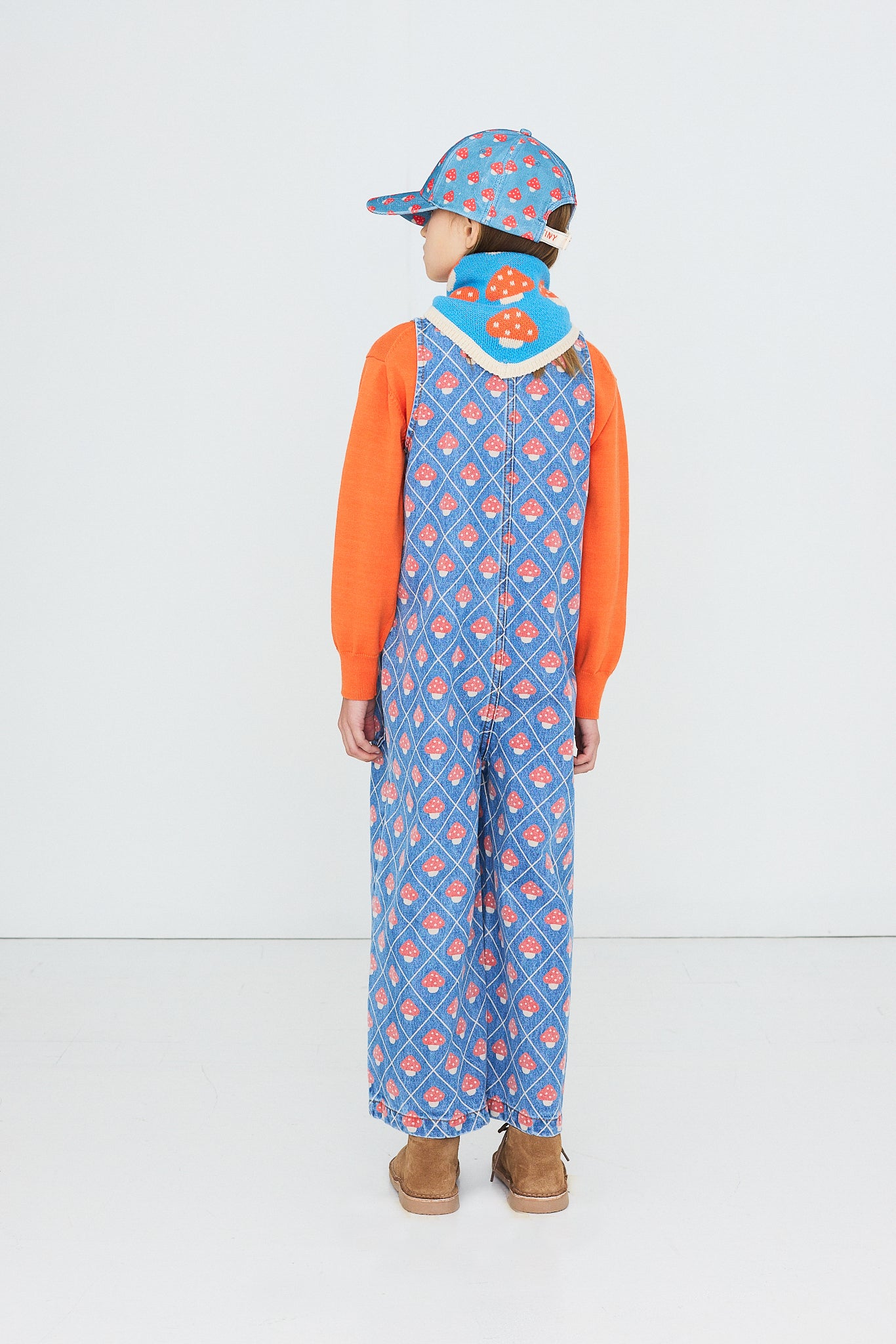 MUSHROOMS LONG DENIM OVERALL