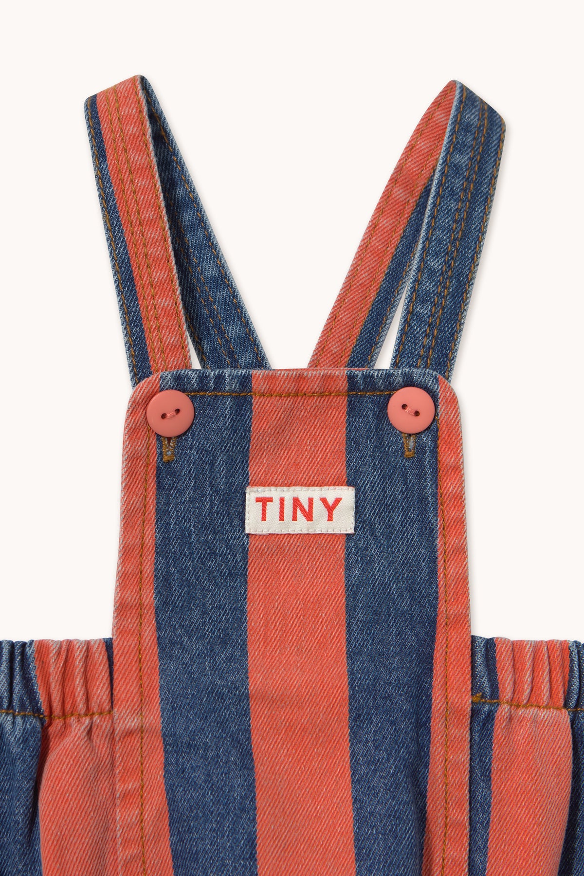 BODY EN DENIM À RAYURES ROUGES