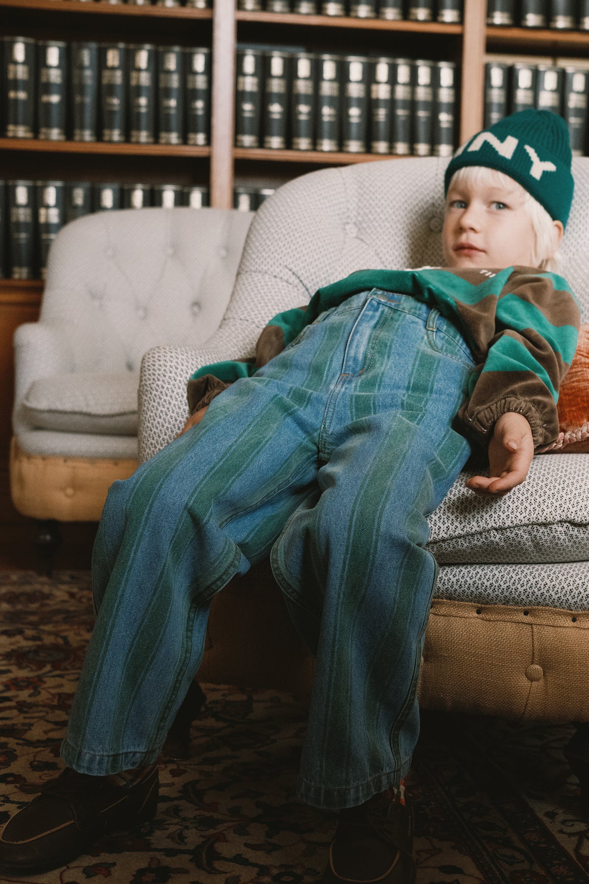 RETRO STRIPES ストレートデニムパンツ