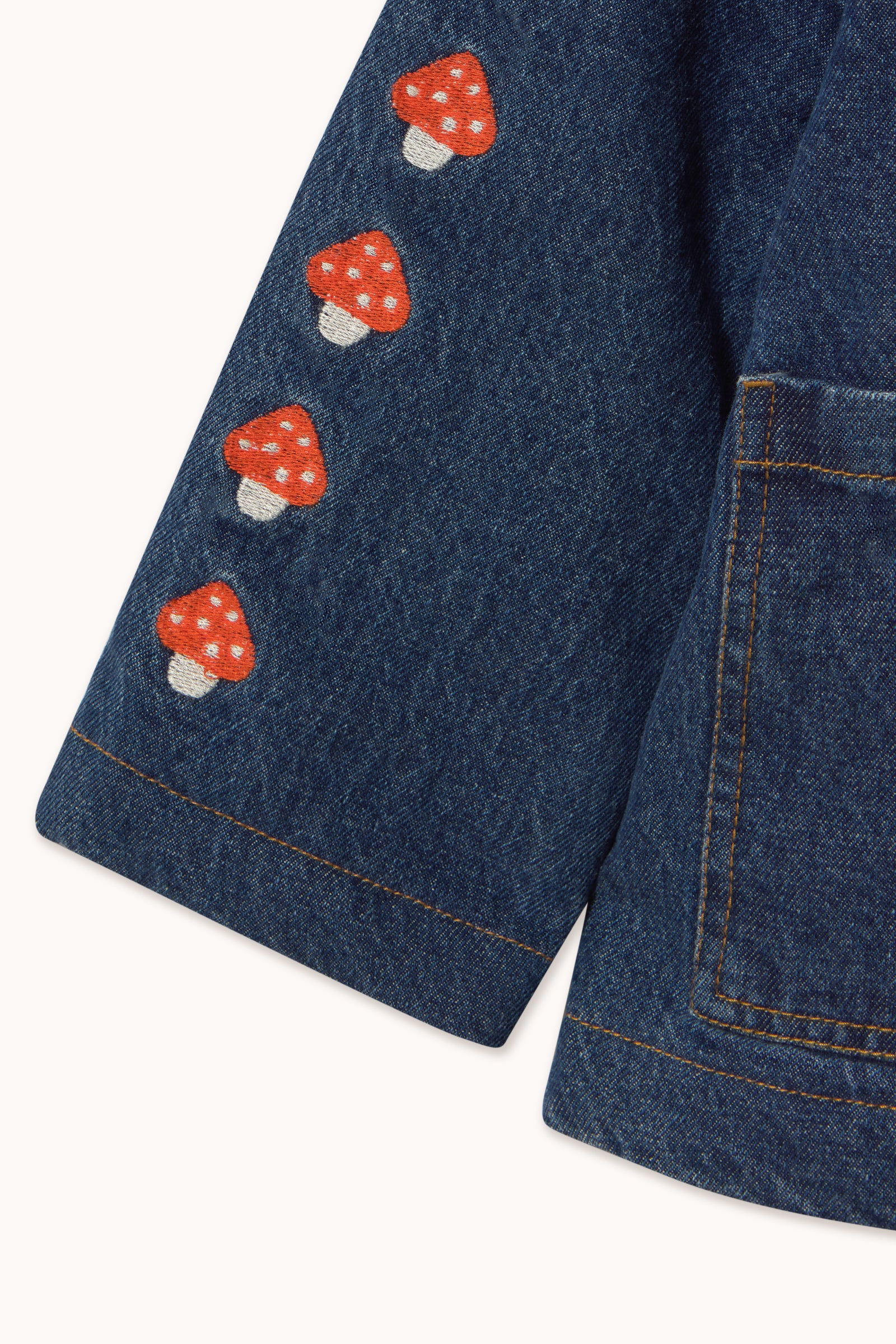 MINI MUSHROOMS EMBROIDERED DENIM JACKET