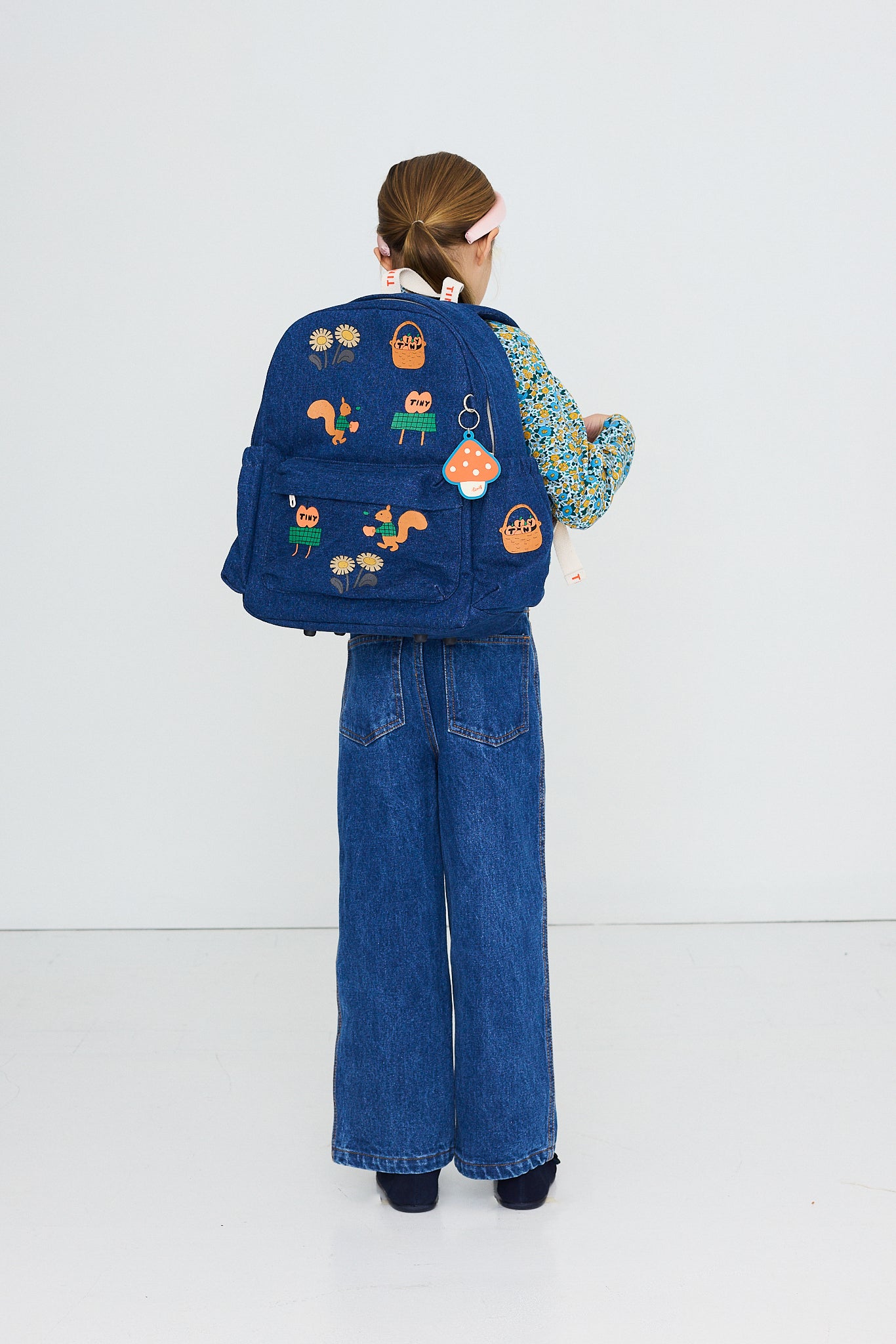 TINY APPLES DENIM BACKPACK