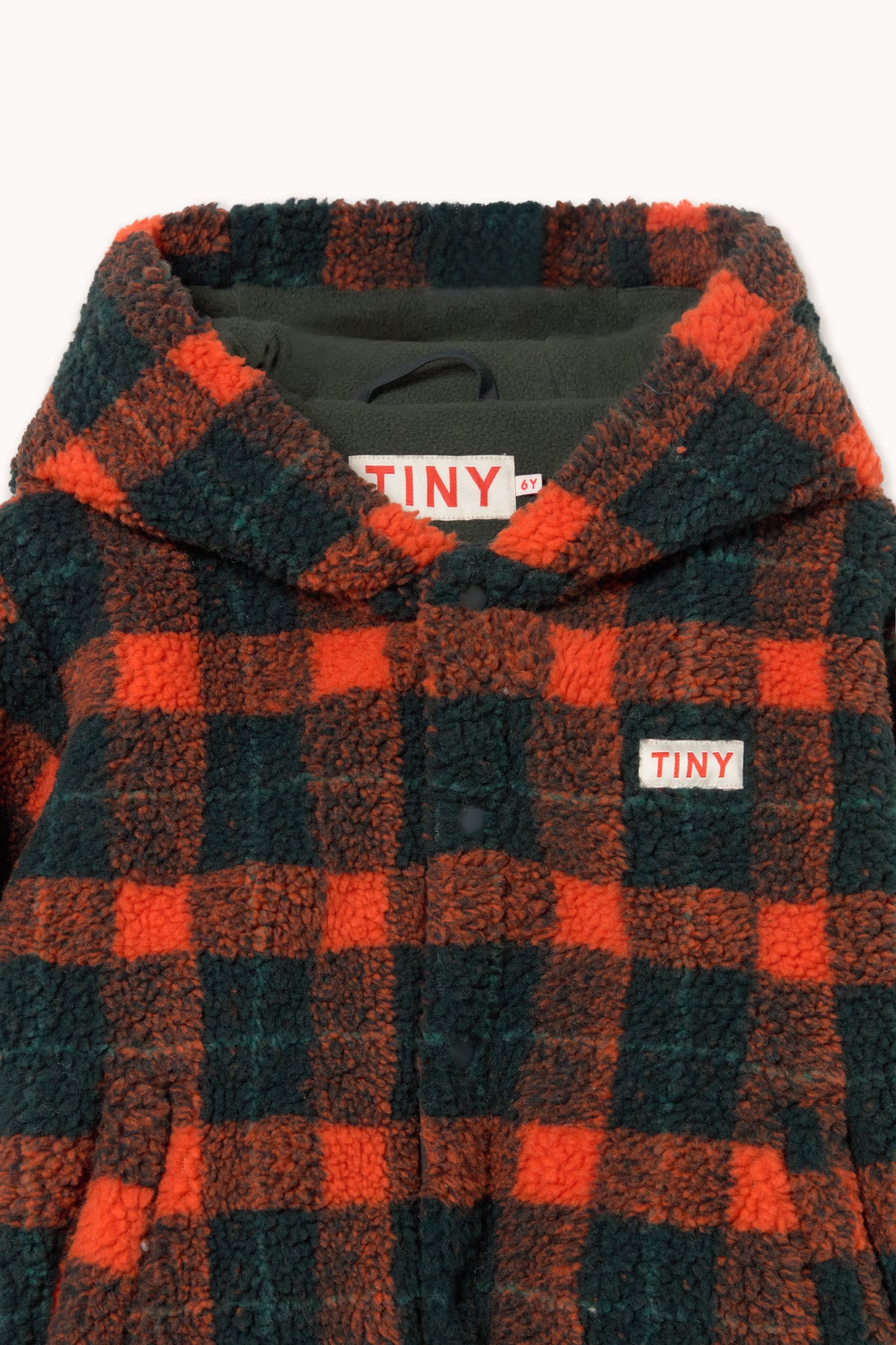 SUDADERA CON CAPUCHA RED CHECK SHERPA