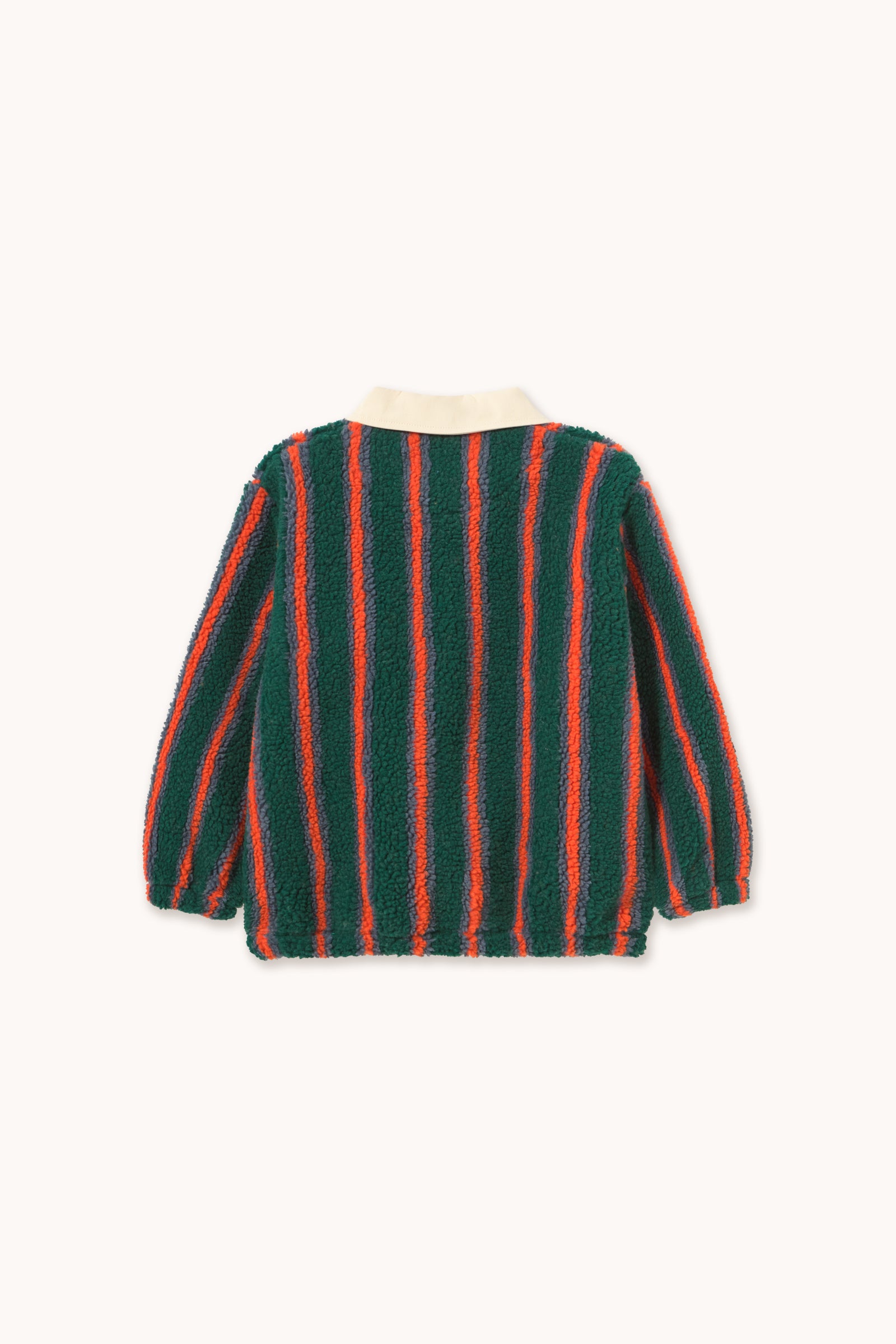 MULTICOLOR STRIPES SHERPA COLLAR SWEATSHIRT
