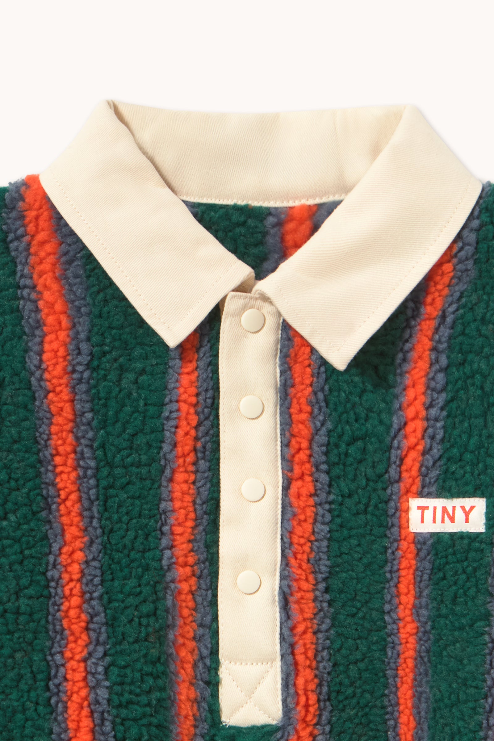 MULTICOLOR STRIPES SHERPA COLLAR SWEATSHIRT